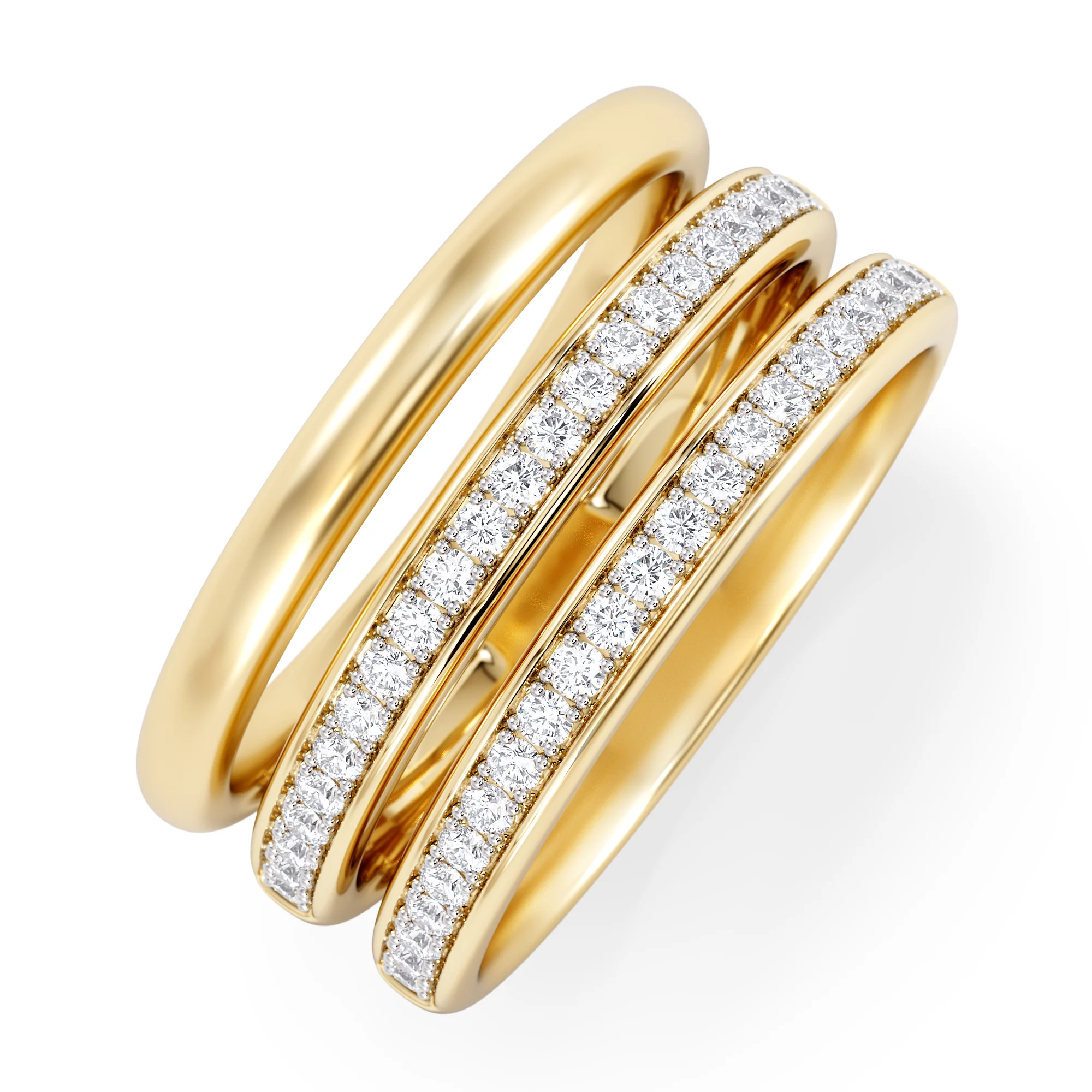 Trinity Curve 0.20ct Lab Diamond Stacking Ring in 18K Gold Vermeil