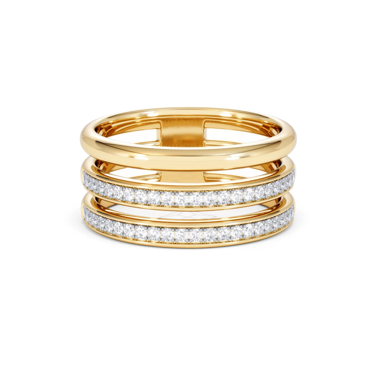 Trinity Curve 0.20ct Lab Diamond Stacking Ring in 18K Gold Vermeil - Image 10