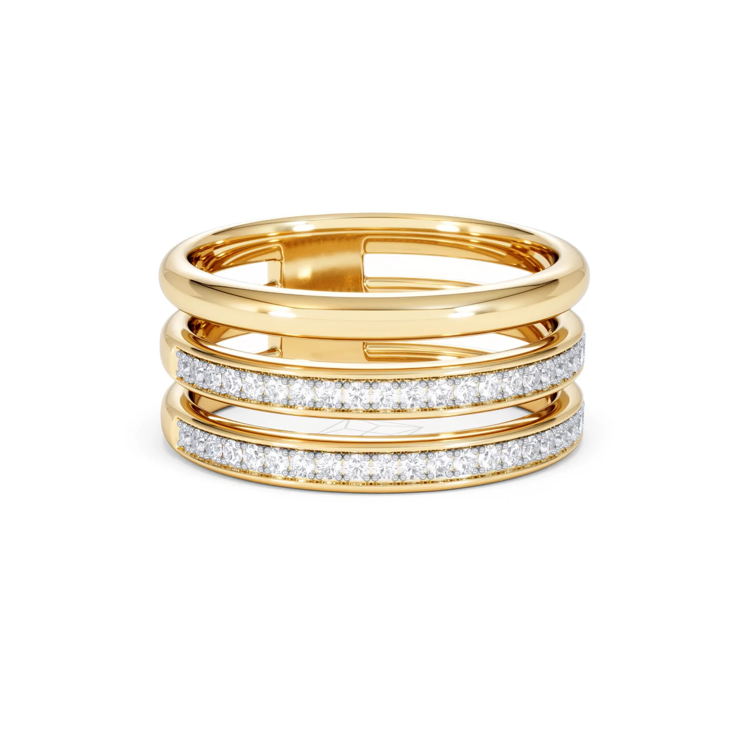 Trinity Curve 0.20ct Lab Diamond Stacking Ring in 18K Gold Vermeil - Image 13