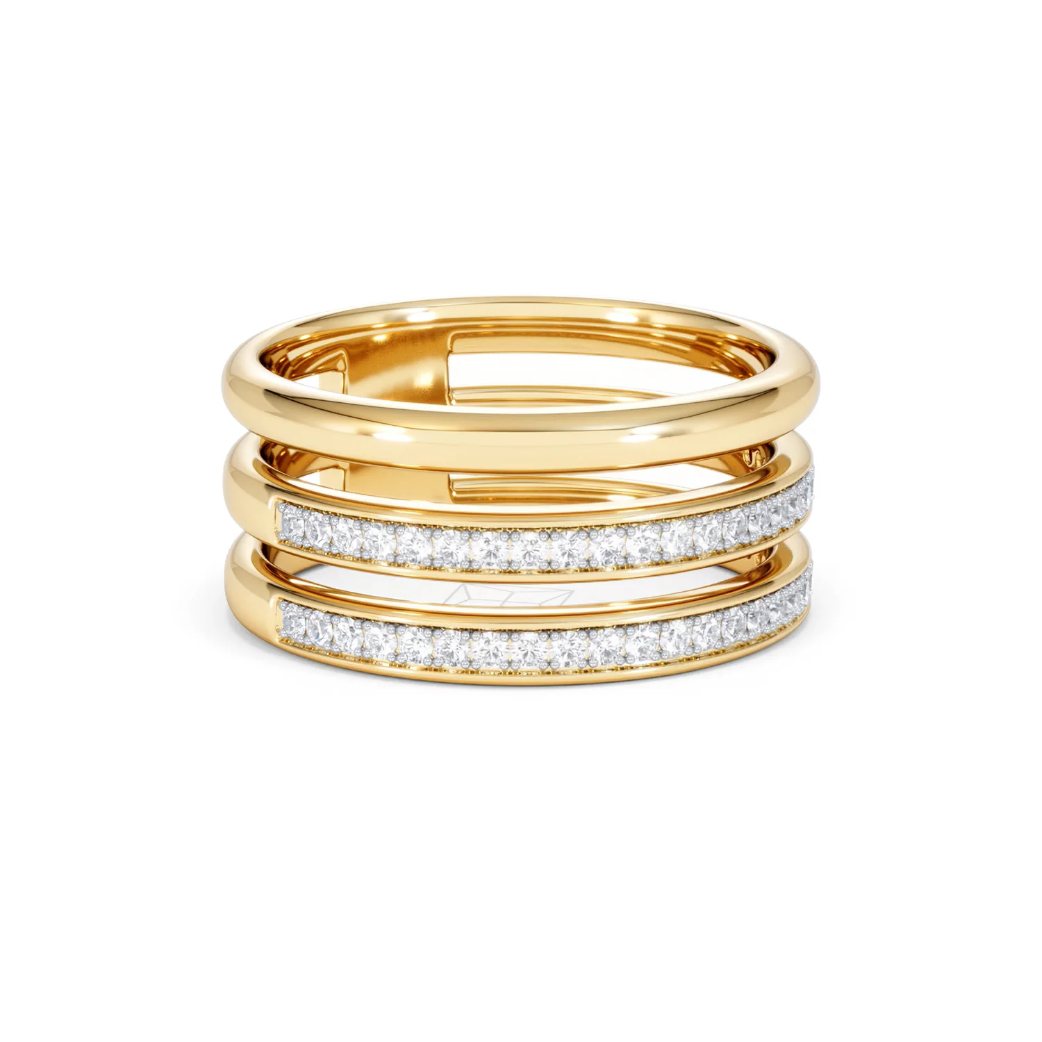 Trinity Curve 0.20ct Lab Diamond Stacking Ring in 18K Gold Vermeil - Image 16