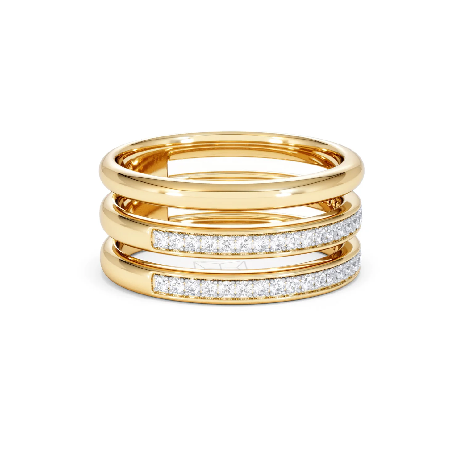 Trinity Curve 0.20ct Lab Diamond Stacking Ring in 18K Gold Vermeil - Image 20