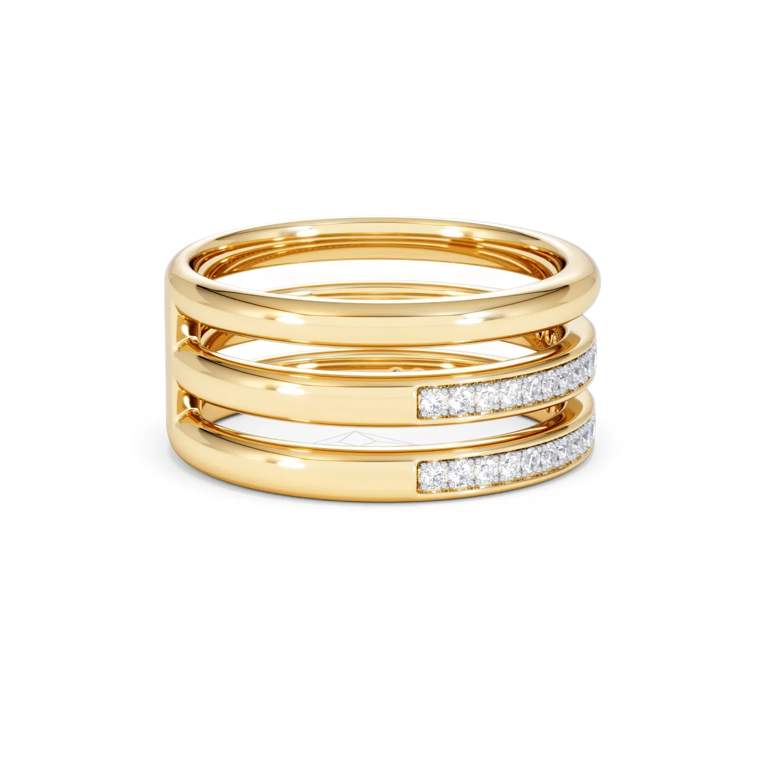Trinity Curve 0.20ct Lab Diamond Stacking Ring in 18K Gold Vermeil - Image 30