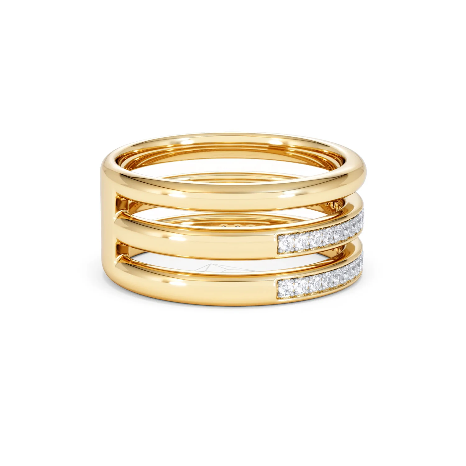 Trinity Curve 0.20ct Lab Diamond Stacking Ring in 18K Gold Vermeil - Image 32