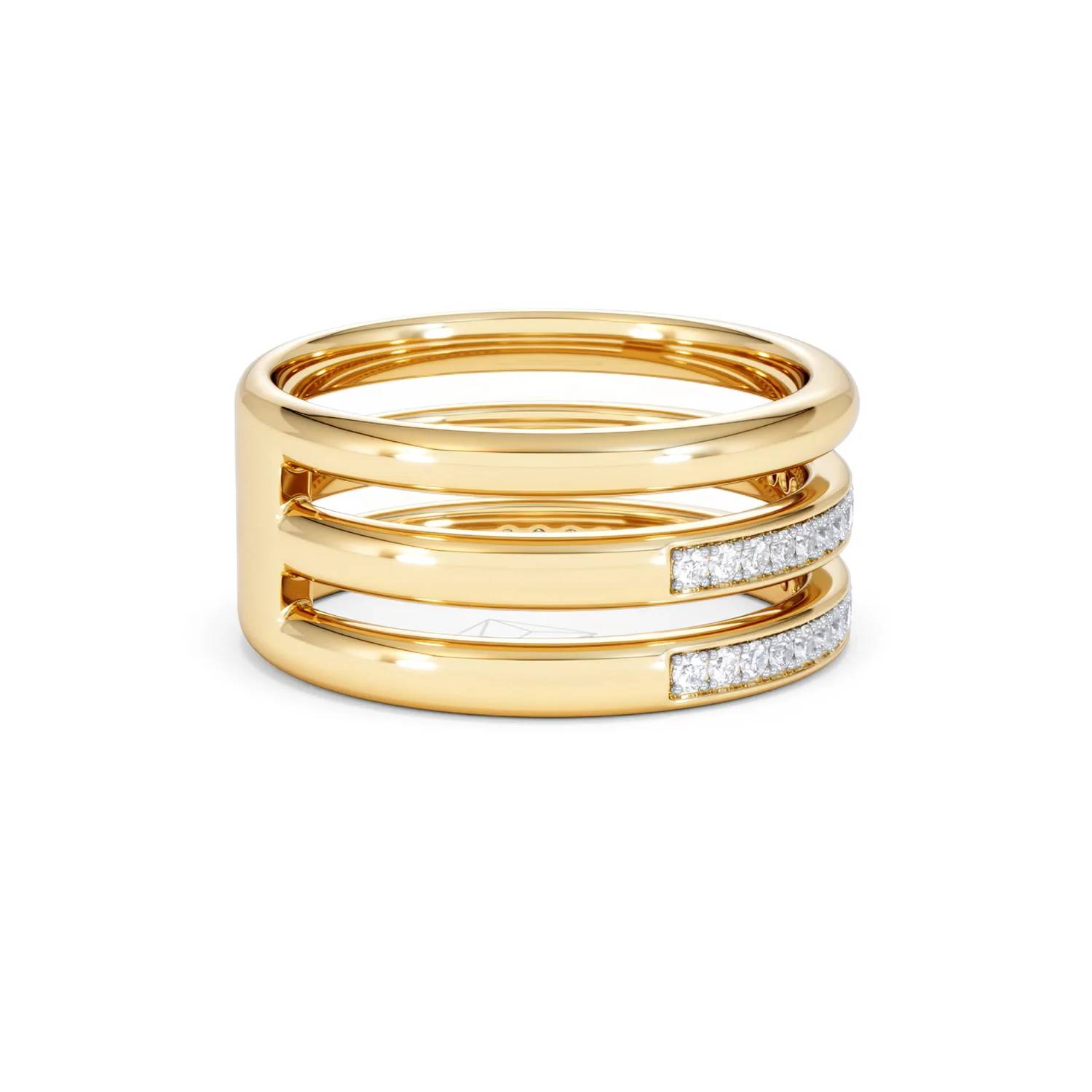Trinity Curve 0.20ct Lab Diamond Stacking Ring in 18K Gold Vermeil - Image 33
