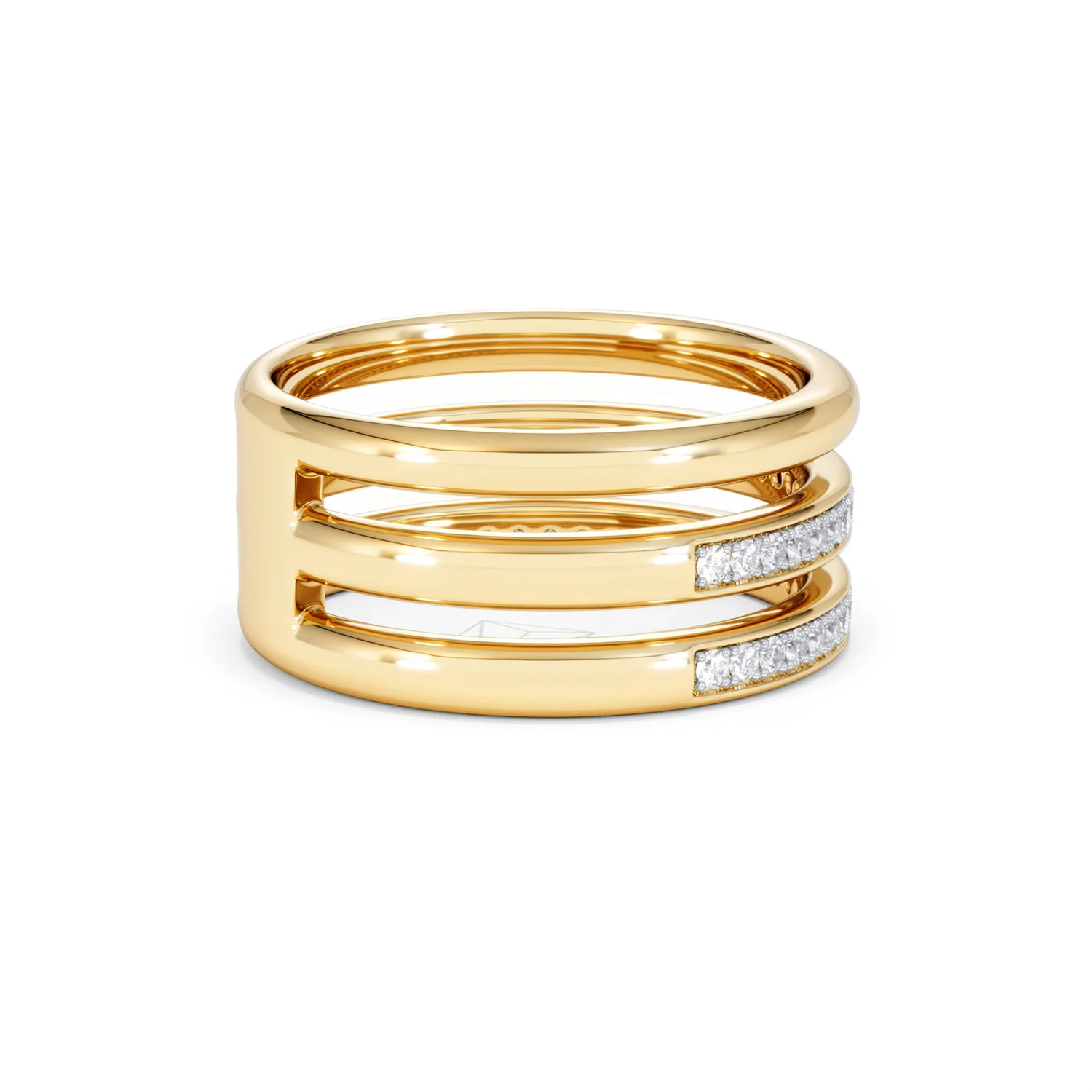 Trinity Curve 0.20ct Lab Diamond Stacking Ring in 18K Gold Vermeil - Image 34