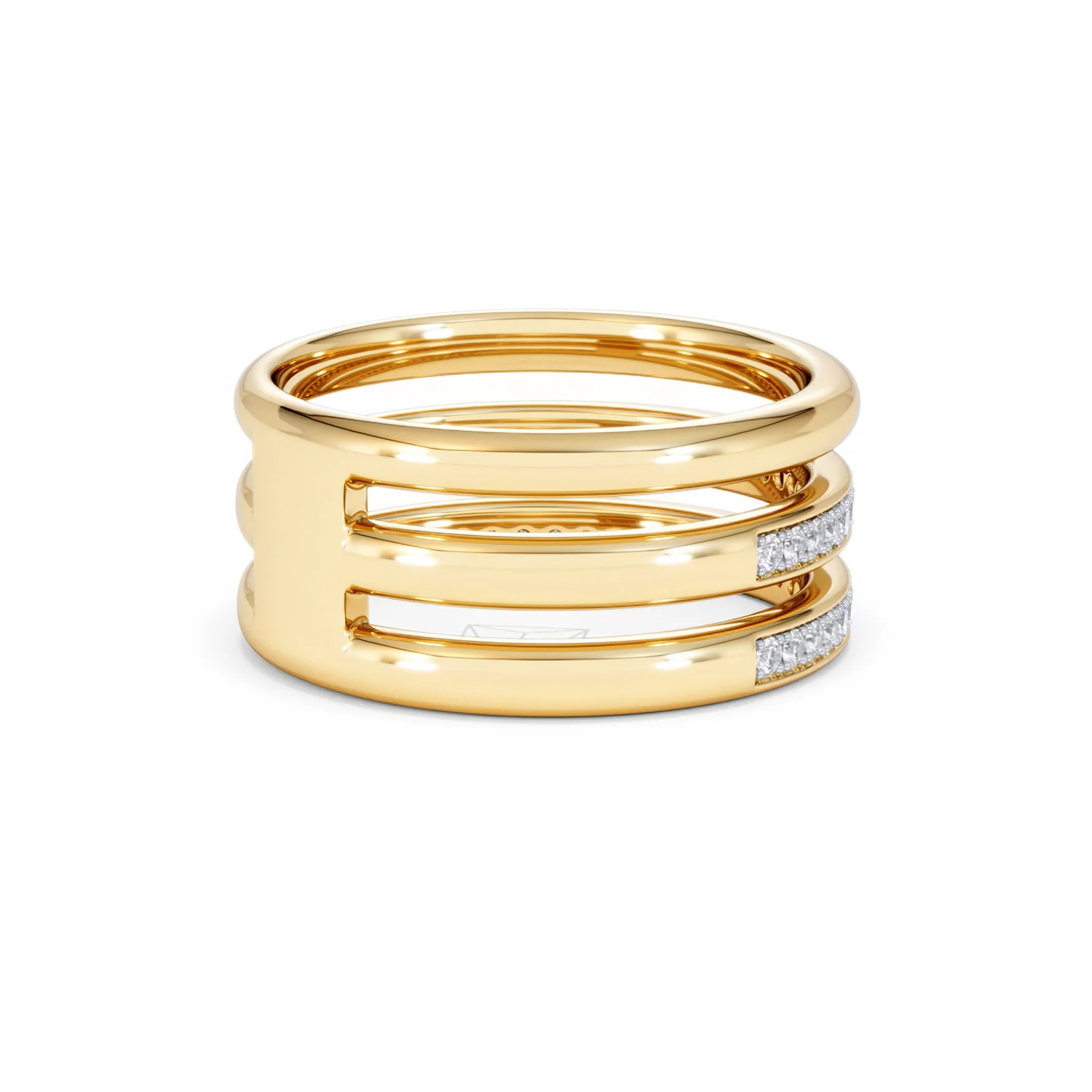 Trinity Curve 0.20ct Lab Diamond Stacking Ring in 18K Gold Vermeil - Image 37