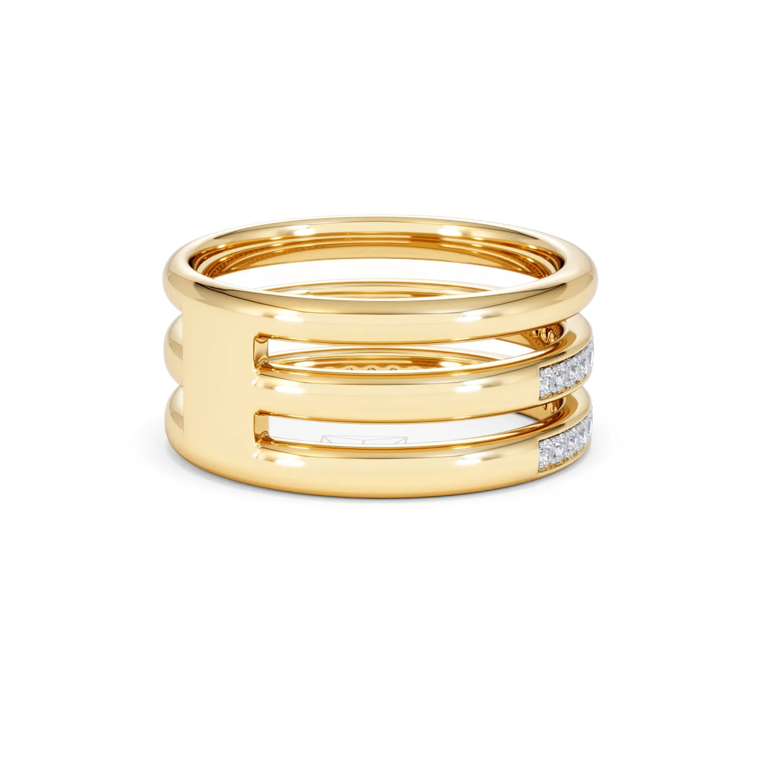 Trinity Curve 0.20ct Lab Diamond Stacking Ring in 18K Gold Vermeil - Image 38