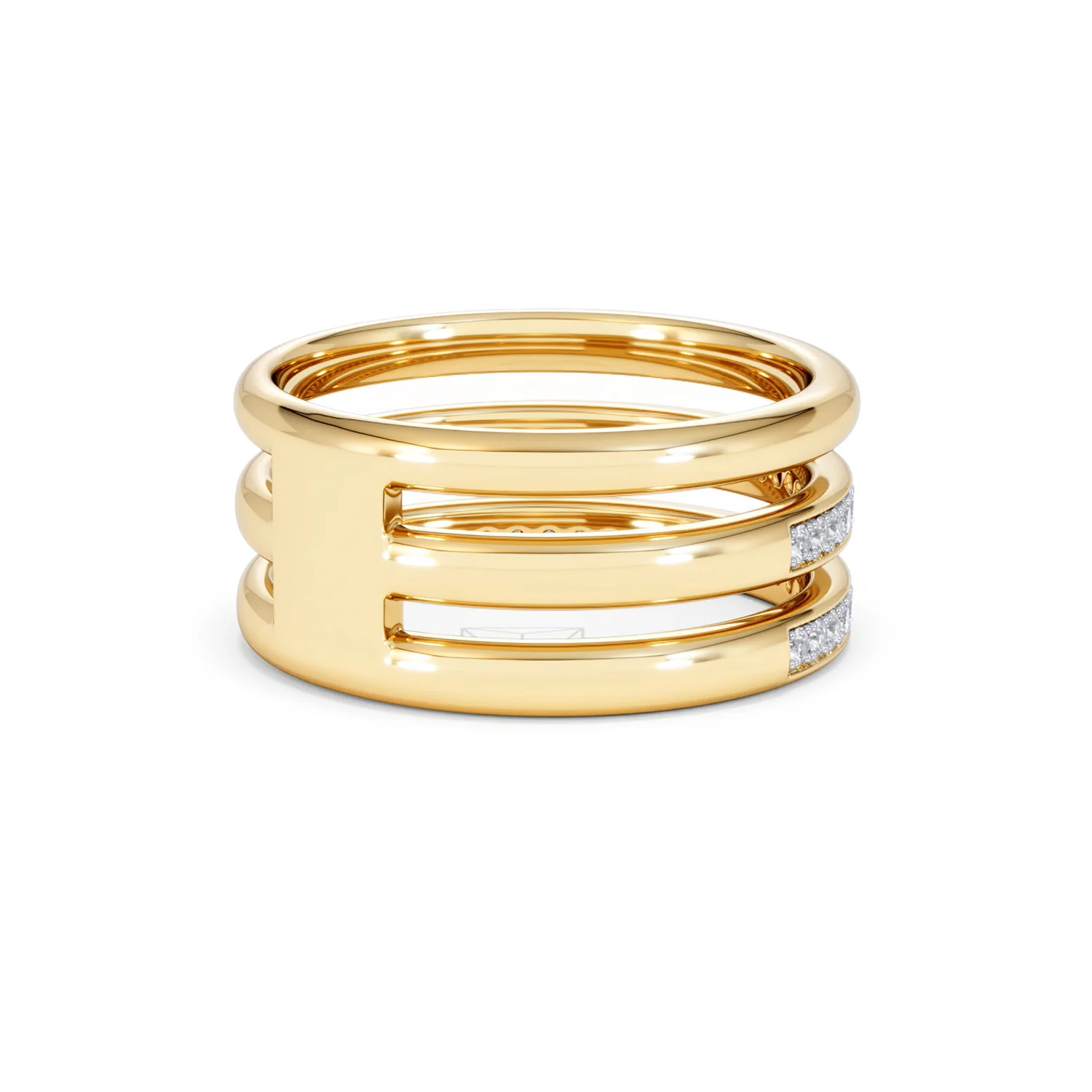 Trinity Curve 0.20ct Lab Diamond Stacking Ring in 18K Gold Vermeil - Image 39