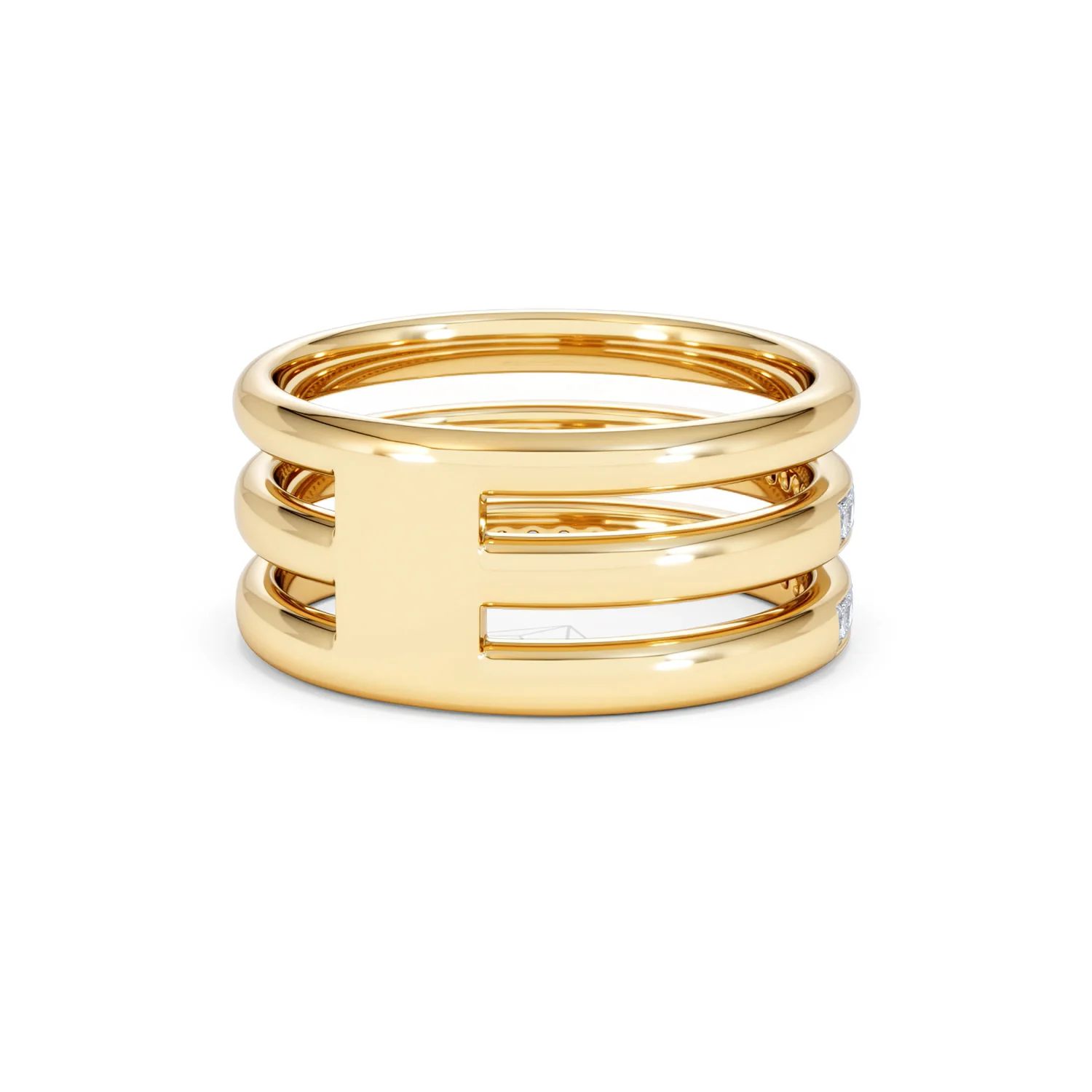 Trinity Curve 0.20ct Lab Diamond Stacking Ring in 18K Gold Vermeil - Image 43