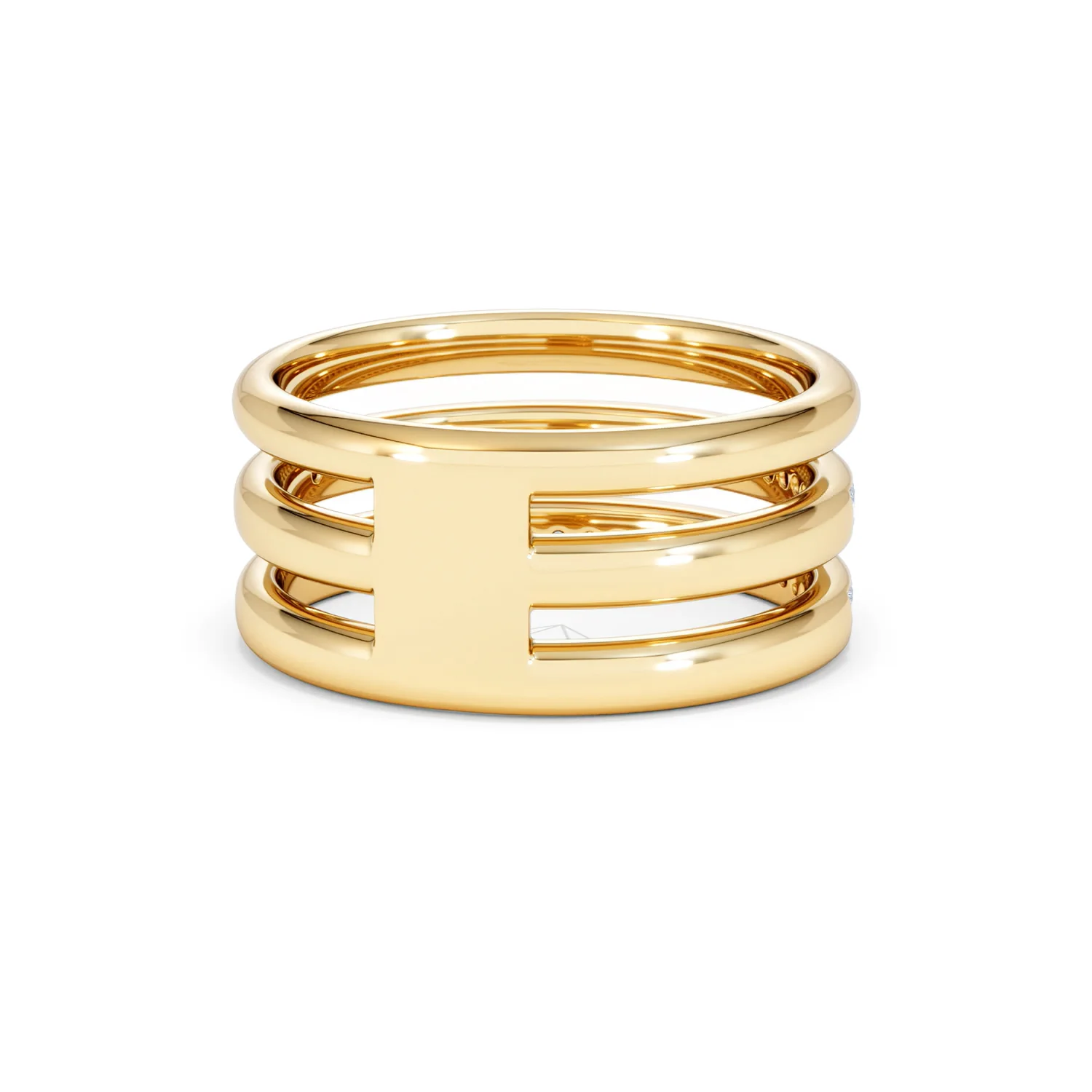 Trinity Curve 0.20ct Lab Diamond Stacking Ring in 18K Gold Vermeil - Image 45