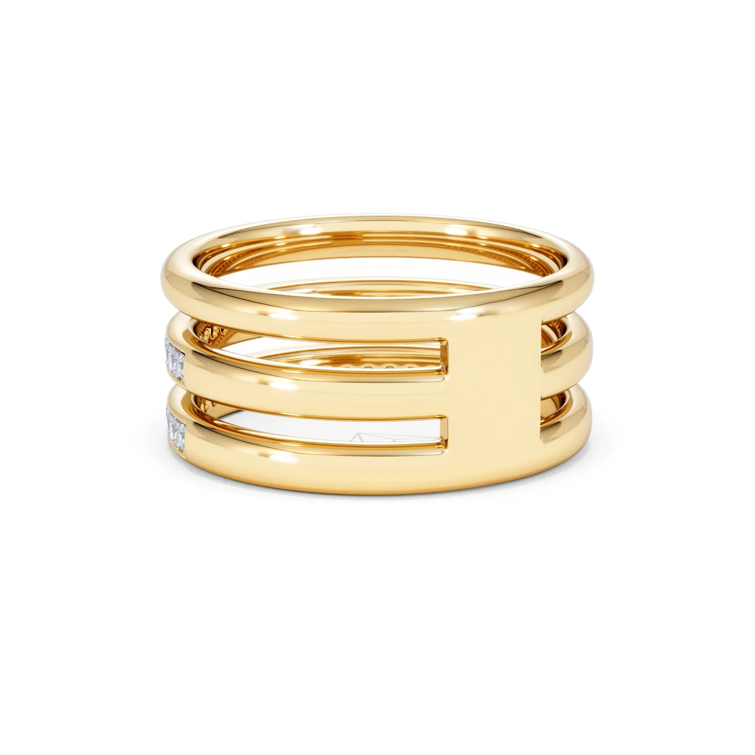 Trinity Curve 0.20ct Lab Diamond Stacking Ring in 18K Gold Vermeil - Image 56
