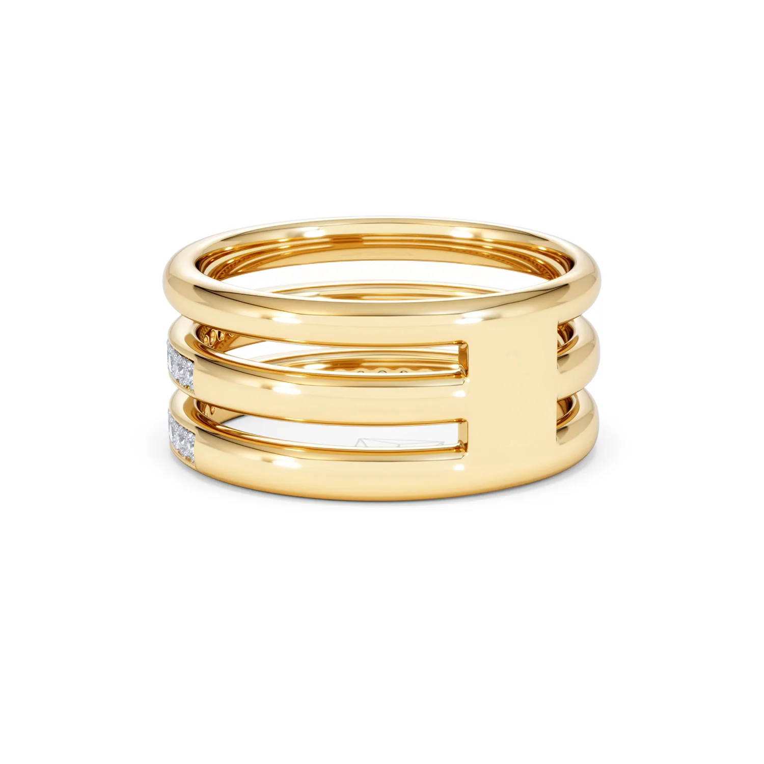 Trinity Curve 0.20ct Lab Diamond Stacking Ring in 18K Gold Vermeil - Image 57