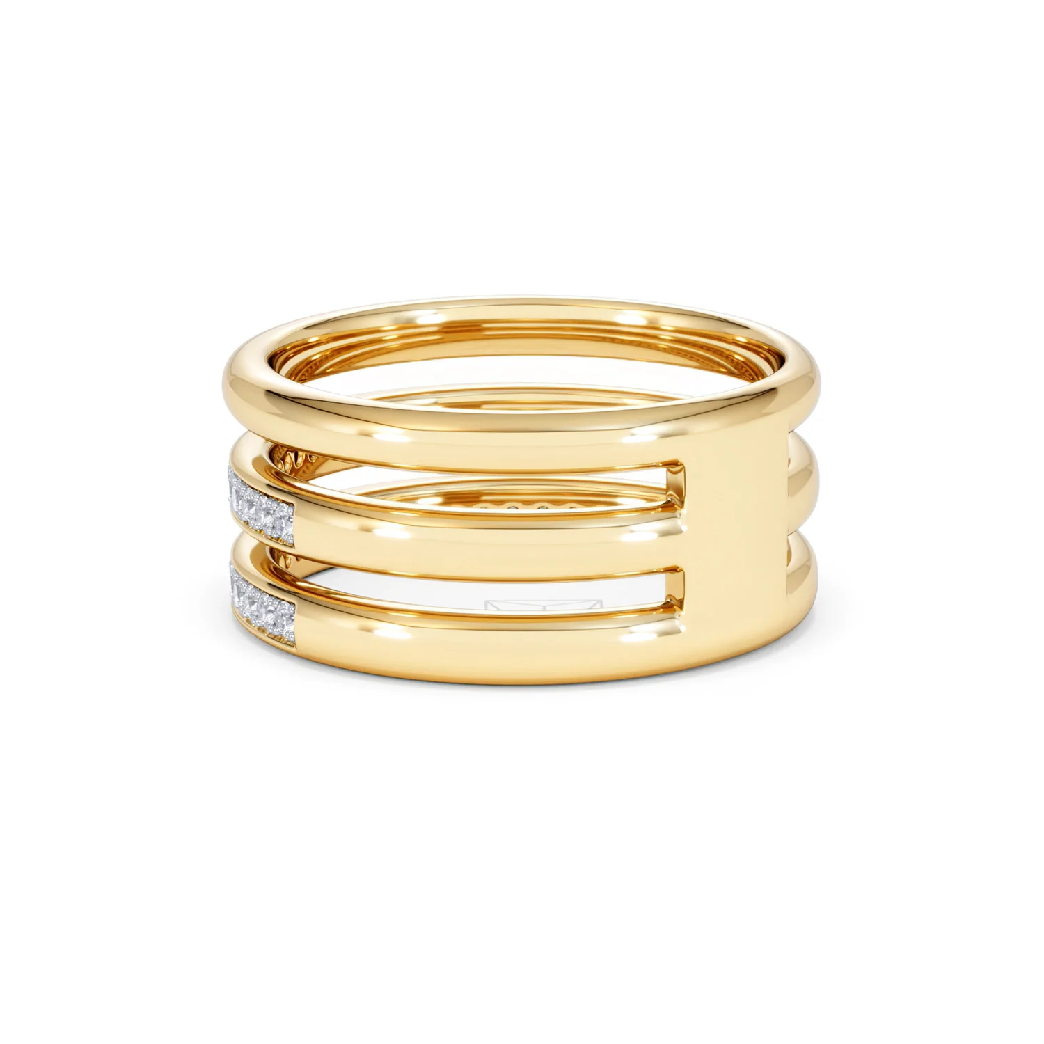 Trinity Curve 0.20ct Lab Diamond Stacking Ring in 18K Gold Vermeil - Image 59
