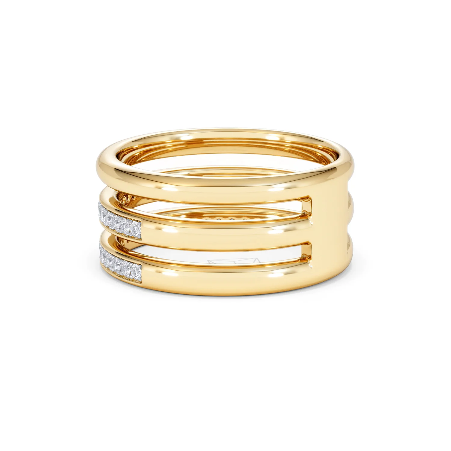 Trinity Curve 0.20ct Lab Diamond Stacking Ring in 18K Gold Vermeil - Image 61