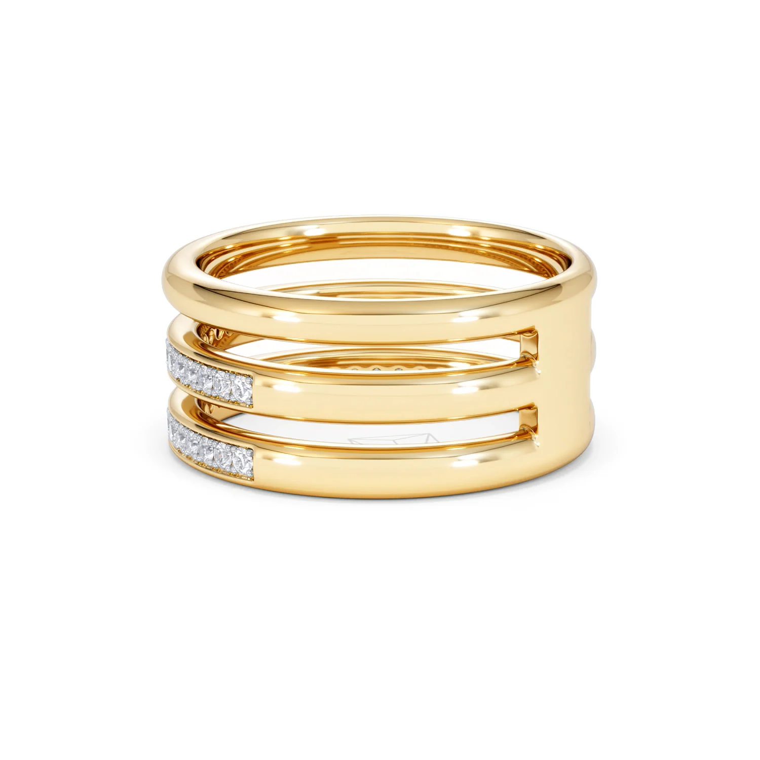 Trinity Curve 0.20ct Lab Diamond Stacking Ring in 18K Gold Vermeil - Image 62