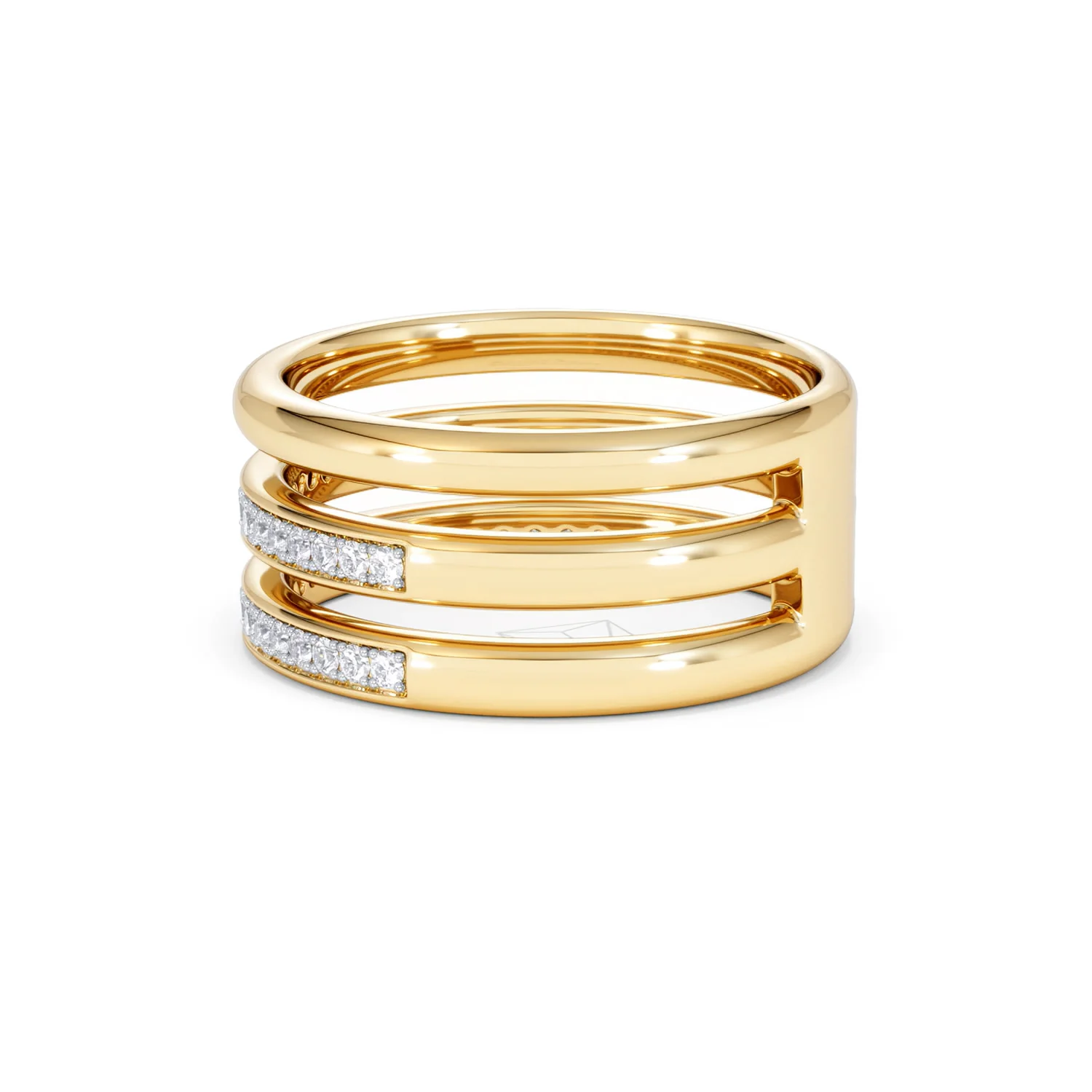 Trinity Curve 0.20ct Lab Diamond Stacking Ring in 18K Gold Vermeil - Image 64