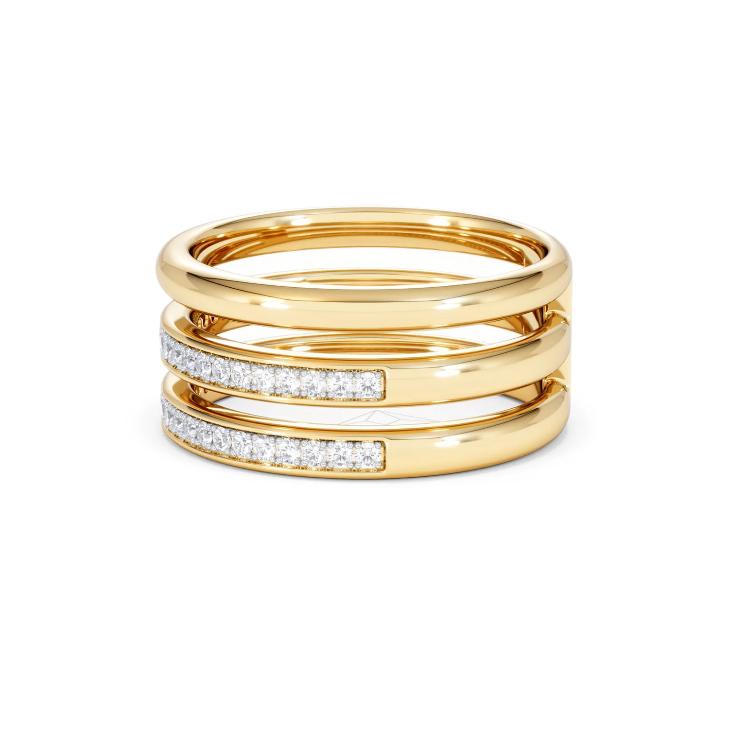 Trinity Curve 0.20ct Lab Diamond Stacking Ring in 18K Gold Vermeil - Image 71