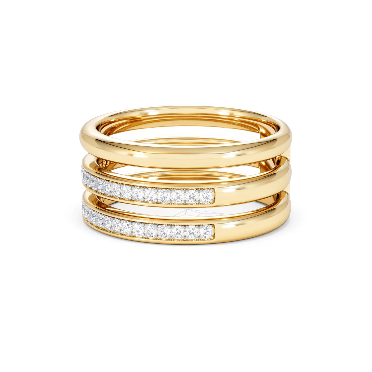Trinity Curve 0.20ct Lab Diamond Stacking Ring in 18K Gold Vermeil - Image 73