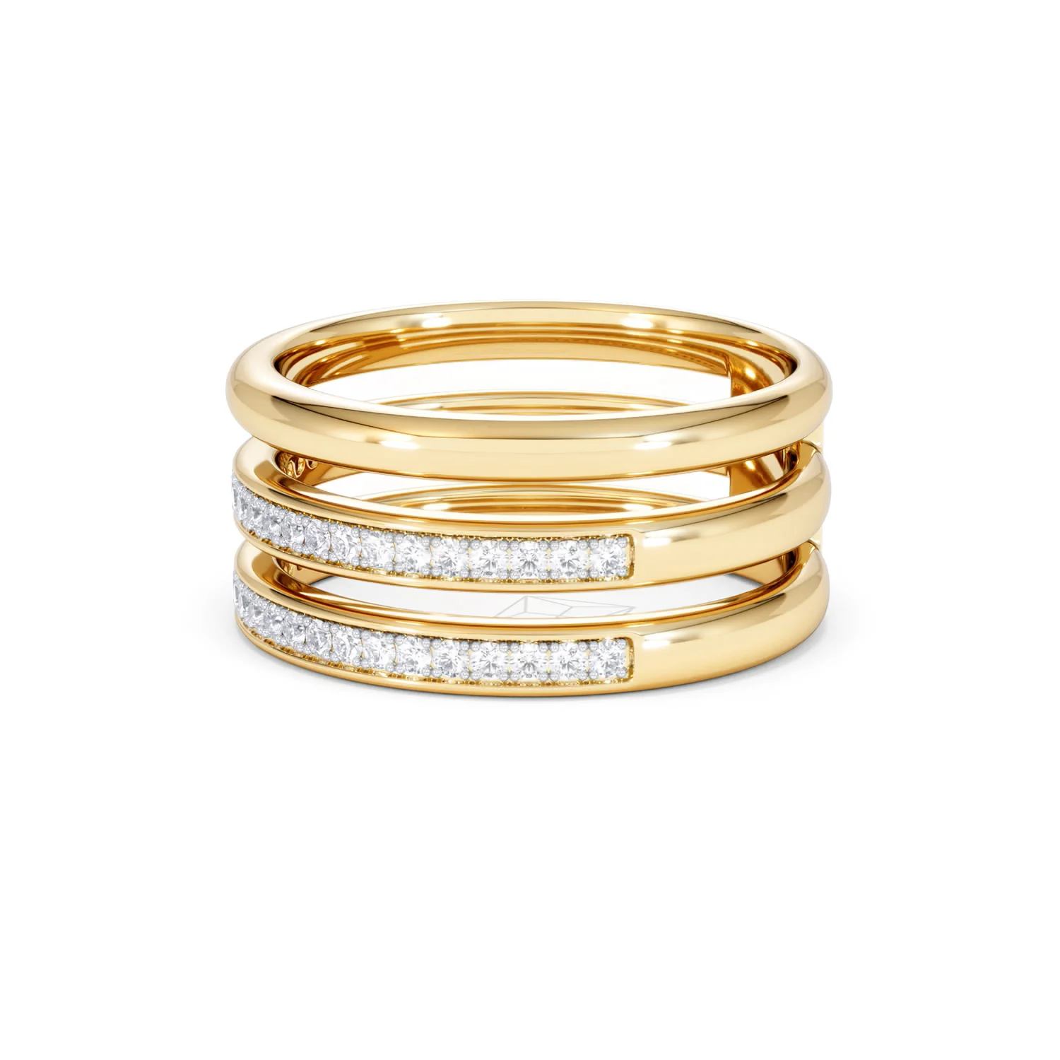 Trinity Curve 0.20ct Lab Diamond Stacking Ring in 18K Gold Vermeil - Image 74