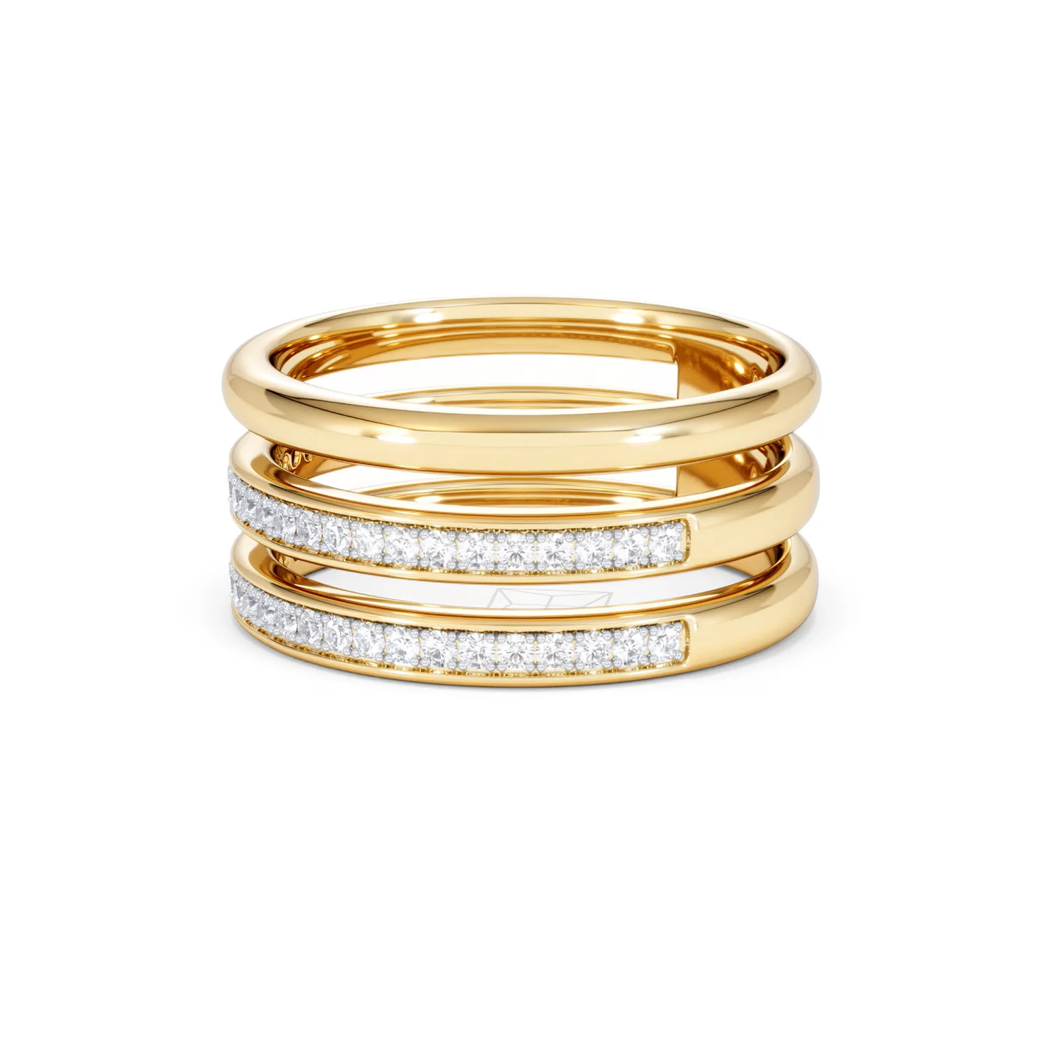 Trinity Curve 0.20ct Lab Diamond Stacking Ring in 18K Gold Vermeil - Image 77