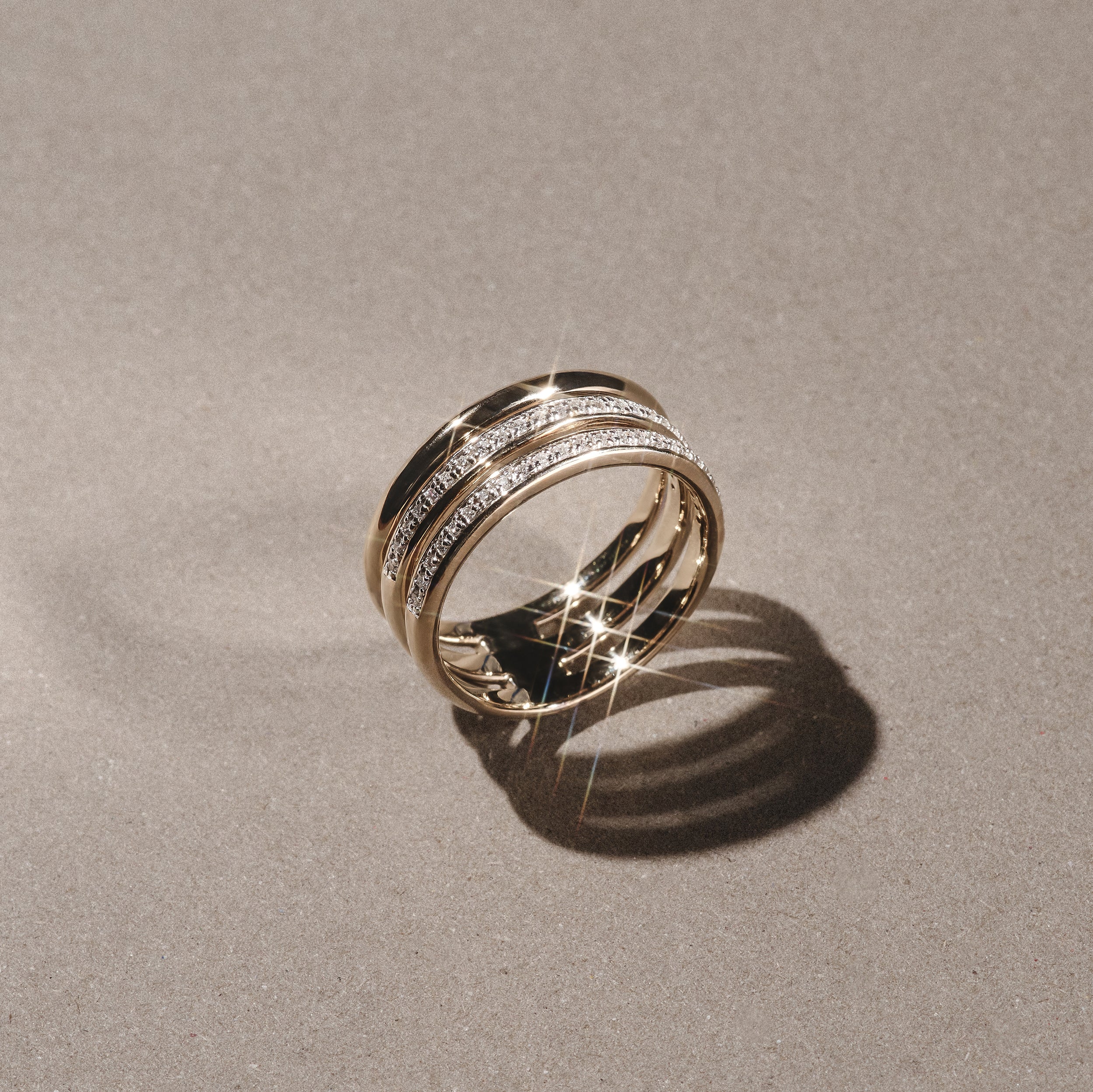 Trinity Curve 0.20ct Lab Diamond Stacking Ring in 18K Gold Vermeil - Image 8