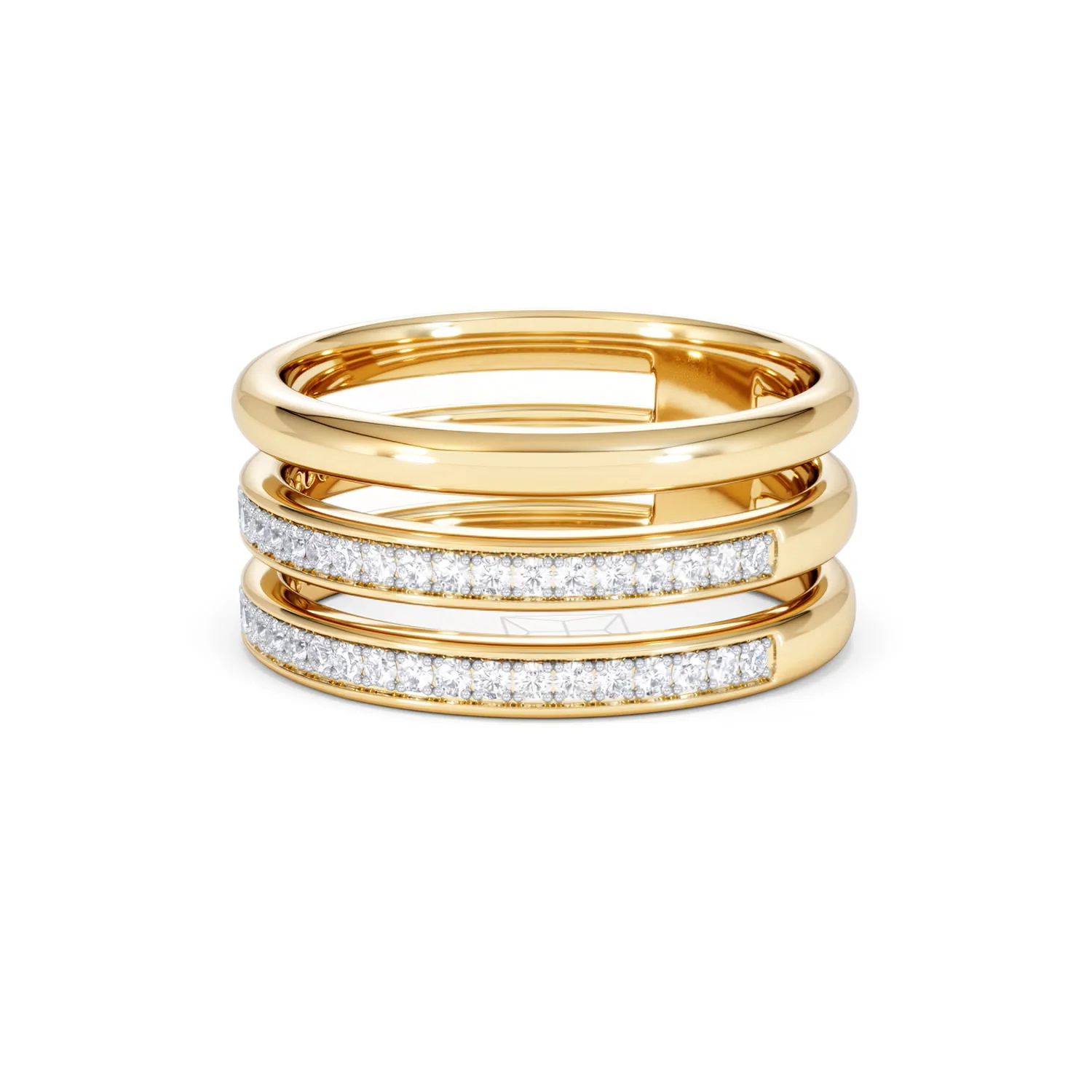 Trinity Curve 0.20ct Lab Diamond Stacking Ring in 18K Gold Vermeil - Image 80