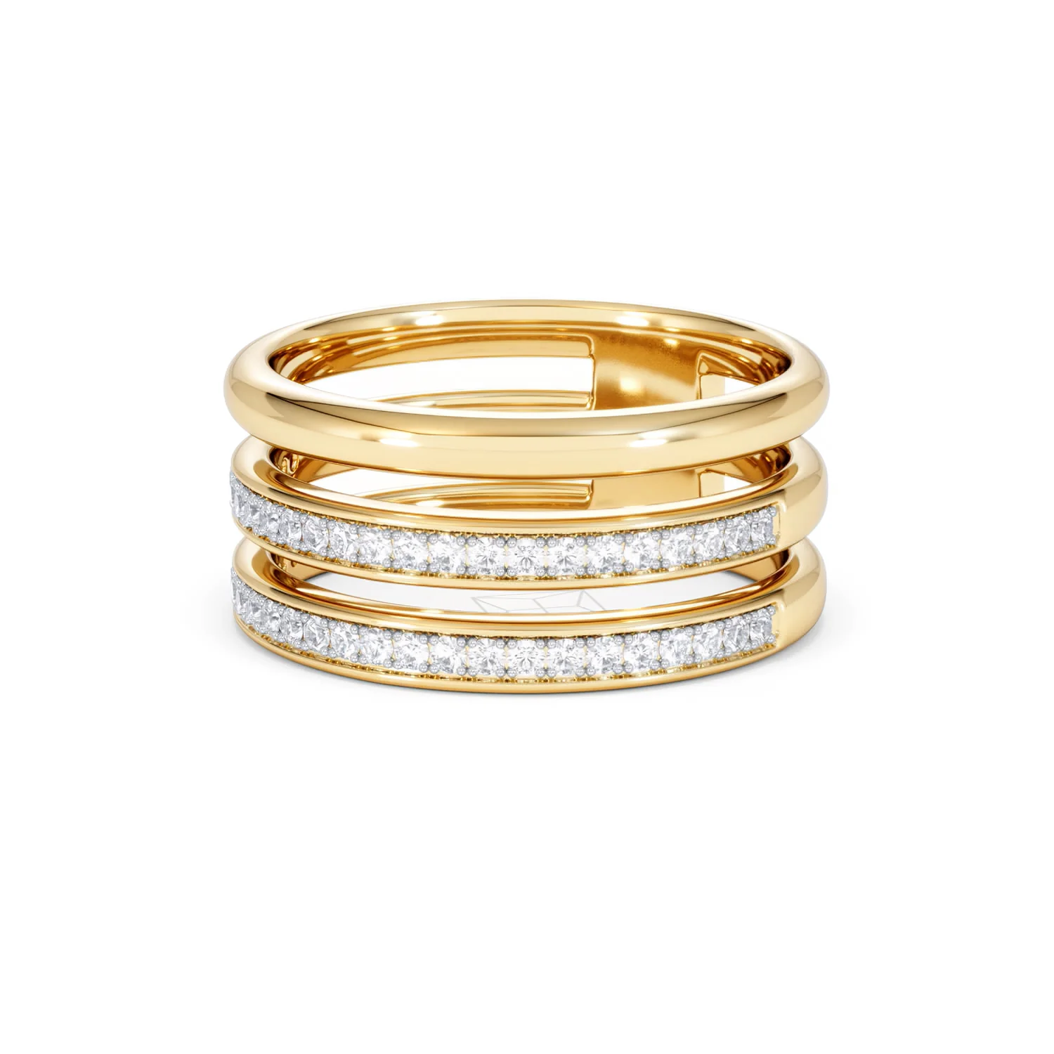 Trinity Curve 0.20ct Lab Diamond Stacking Ring in 18K Gold Vermeil - Image 82