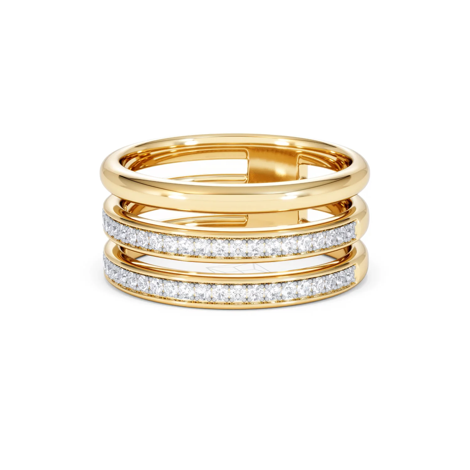 Trinity Curve 0.20ct Lab Diamond Stacking Ring in 18K Gold Vermeil - Image 84