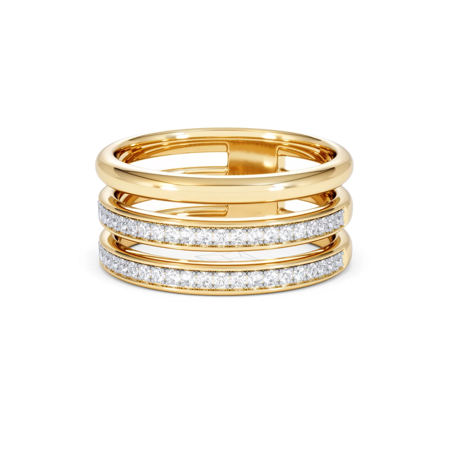 Trinity Curve 0.20ct Lab Diamond Stacking Ring in 18K Gold Vermeil - Image 85