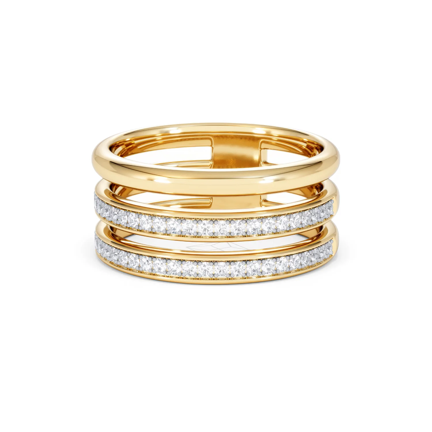 Trinity Curve 0.20ct Lab Diamond Stacking Ring in 18K Gold Vermeil - Image 86
