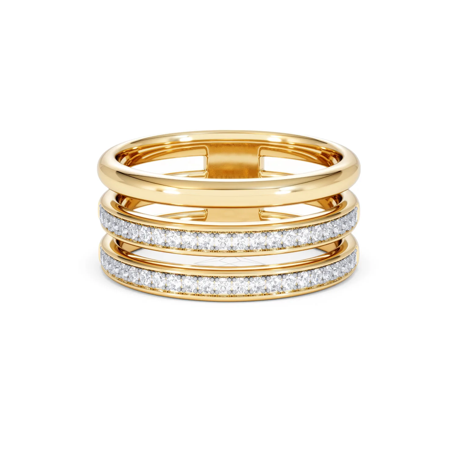 Trinity Curve 0.20ct Lab Diamond Stacking Ring in 18K Gold Vermeil - Image 88