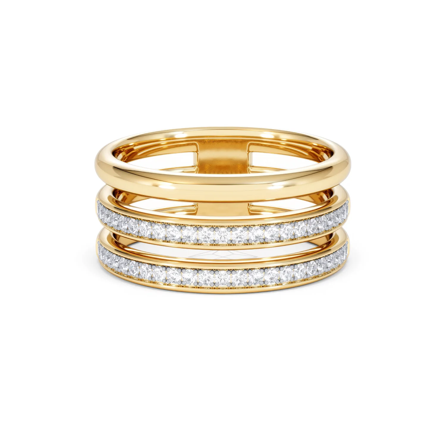 Trinity Curve 0.20ct Lab Diamond Stacking Ring in 18K Gold Vermeil - Image 9