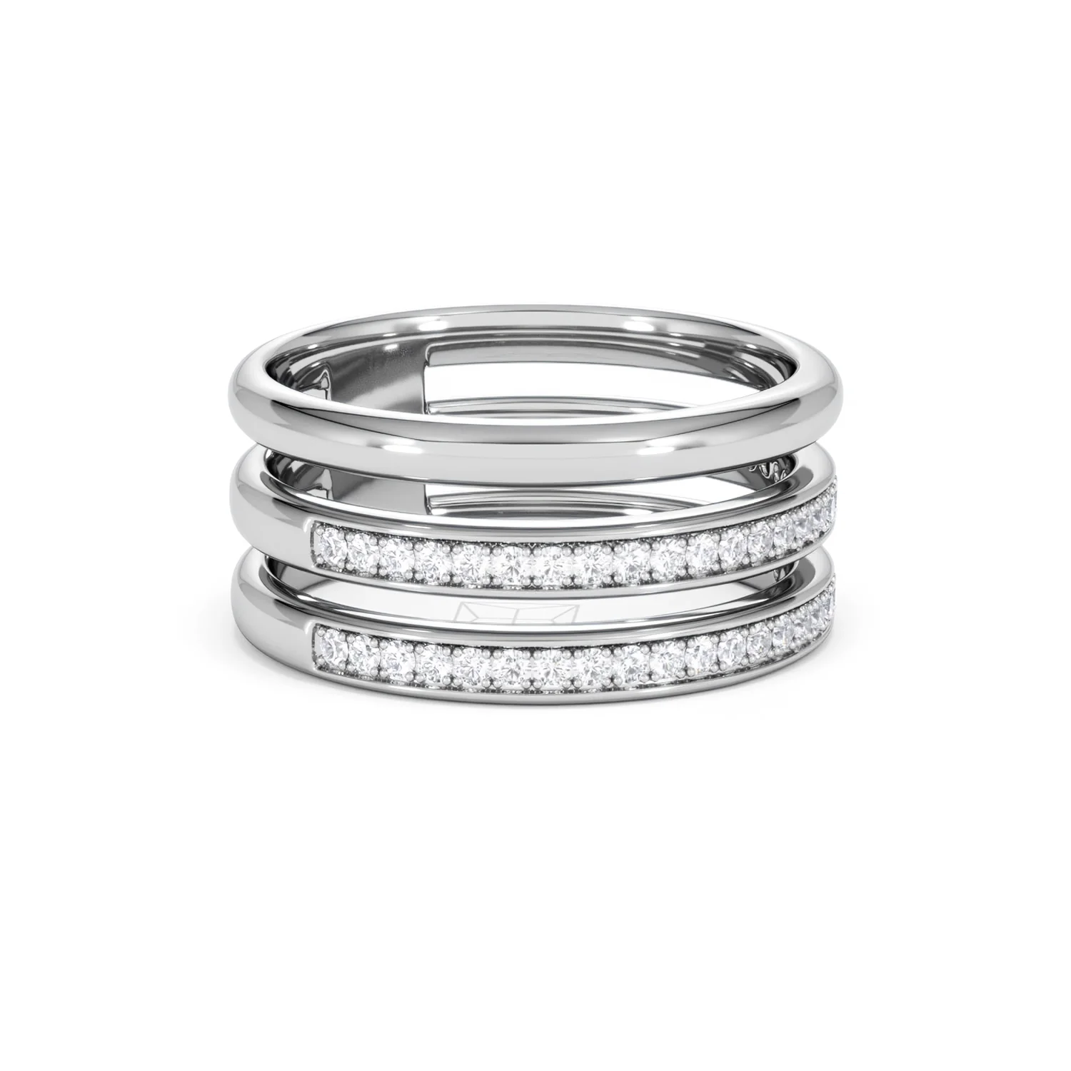 Trinity Curve 0.20ct Lab Diamond Stacking Ring in Sterling Silver - Image 18