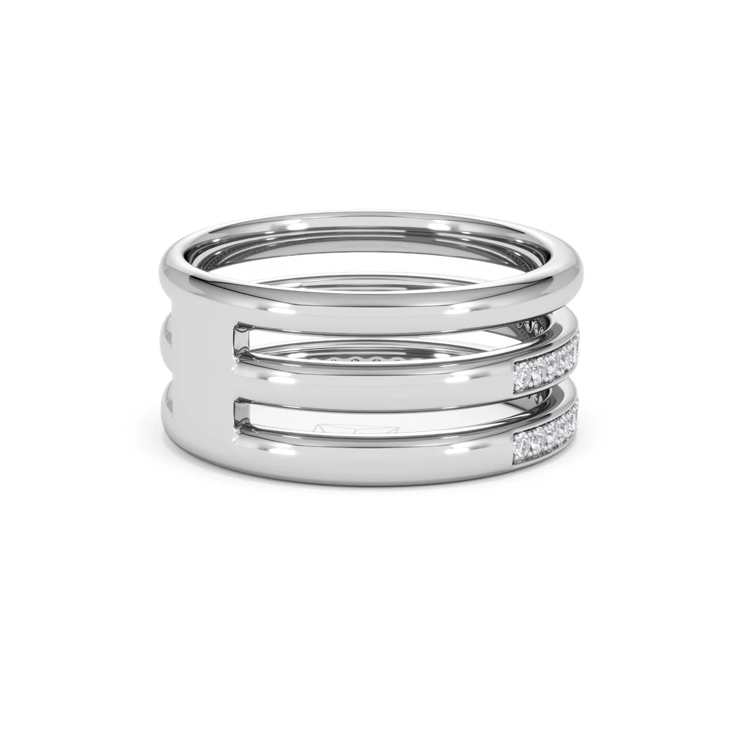 Trinity Curve 0.20ct Lab Diamond Stacking Ring in Sterling Silver - Image 37