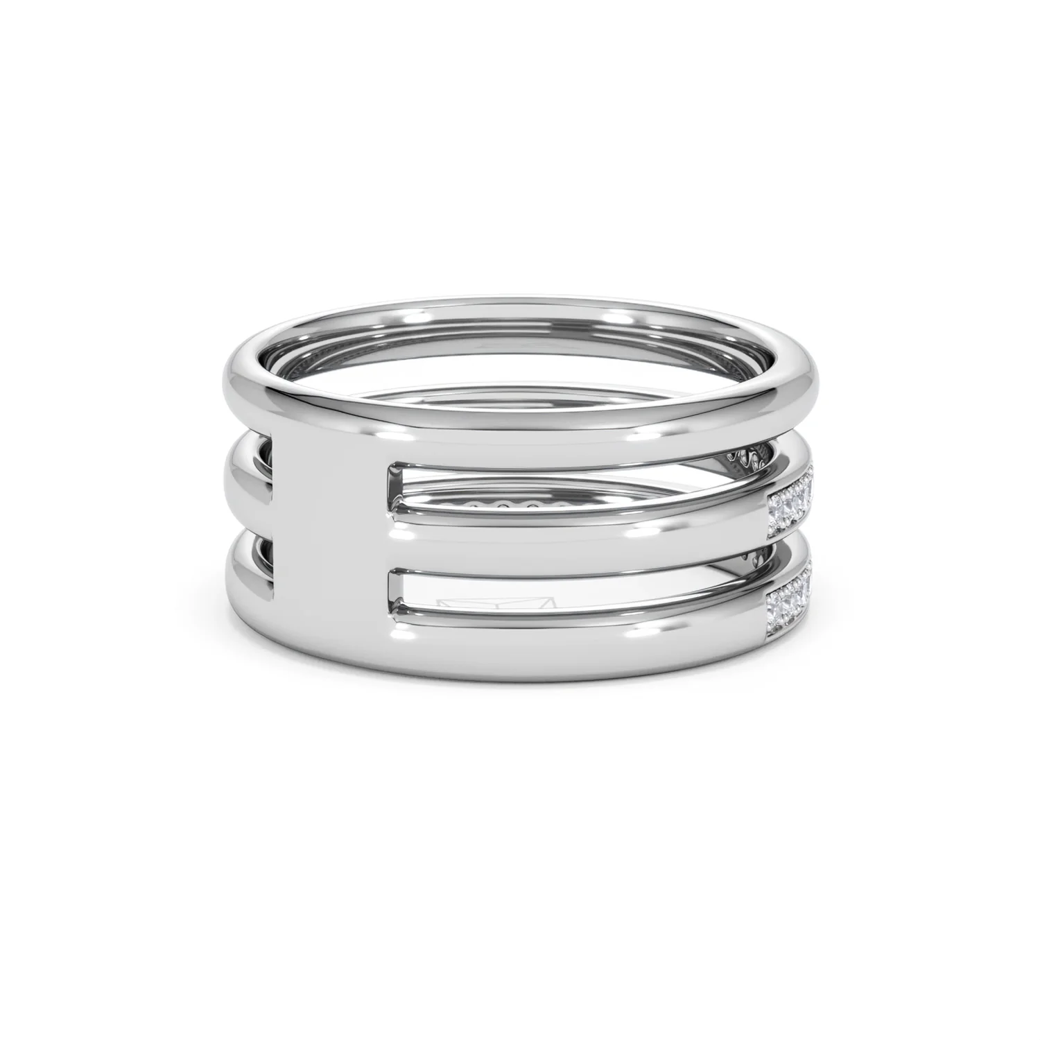 Trinity Curve 0.20ct Lab Diamond Stacking Ring in Sterling Silver - Image 40