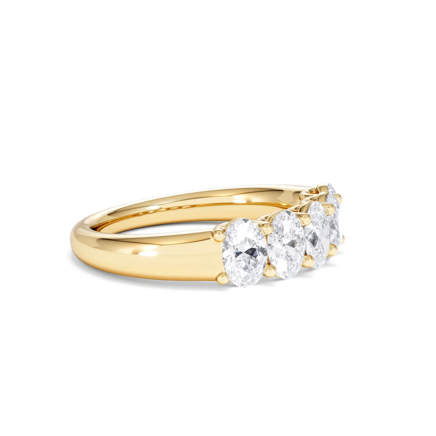 Unity 1.00ct Oval Cut Lab Diamond 5 Stone Ring in 18K Yellow Gold - Image 22