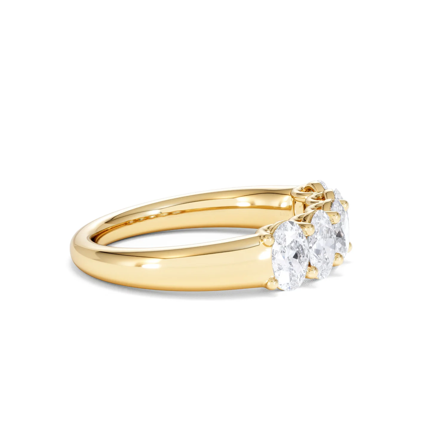 Unity 1.00ct Oval Cut Lab Diamond 5 Stone Ring in 18K Yellow Gold - Image 26