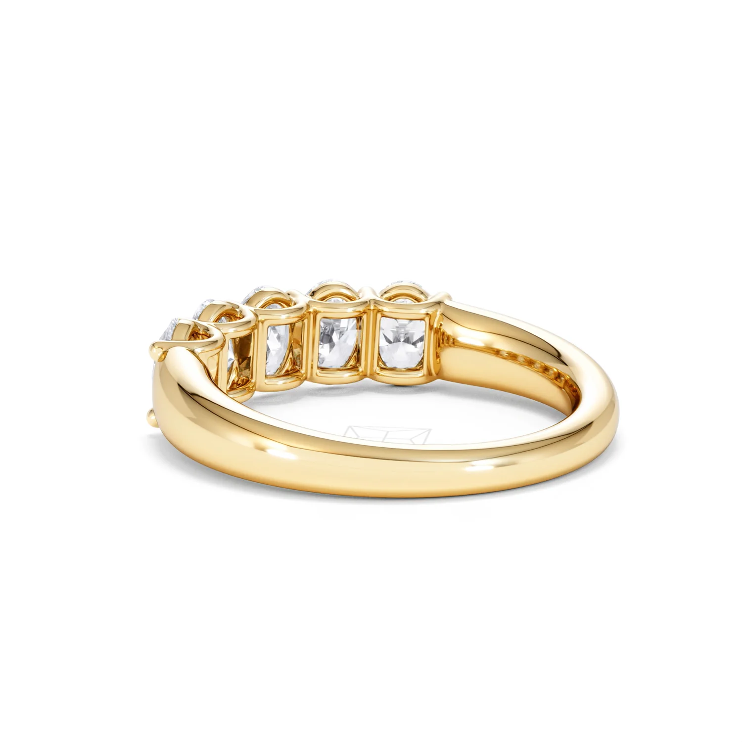Unity 1.00ct Oval Cut Lab Diamond 5 Stone Ring in 18K Yellow Gold - Image 57