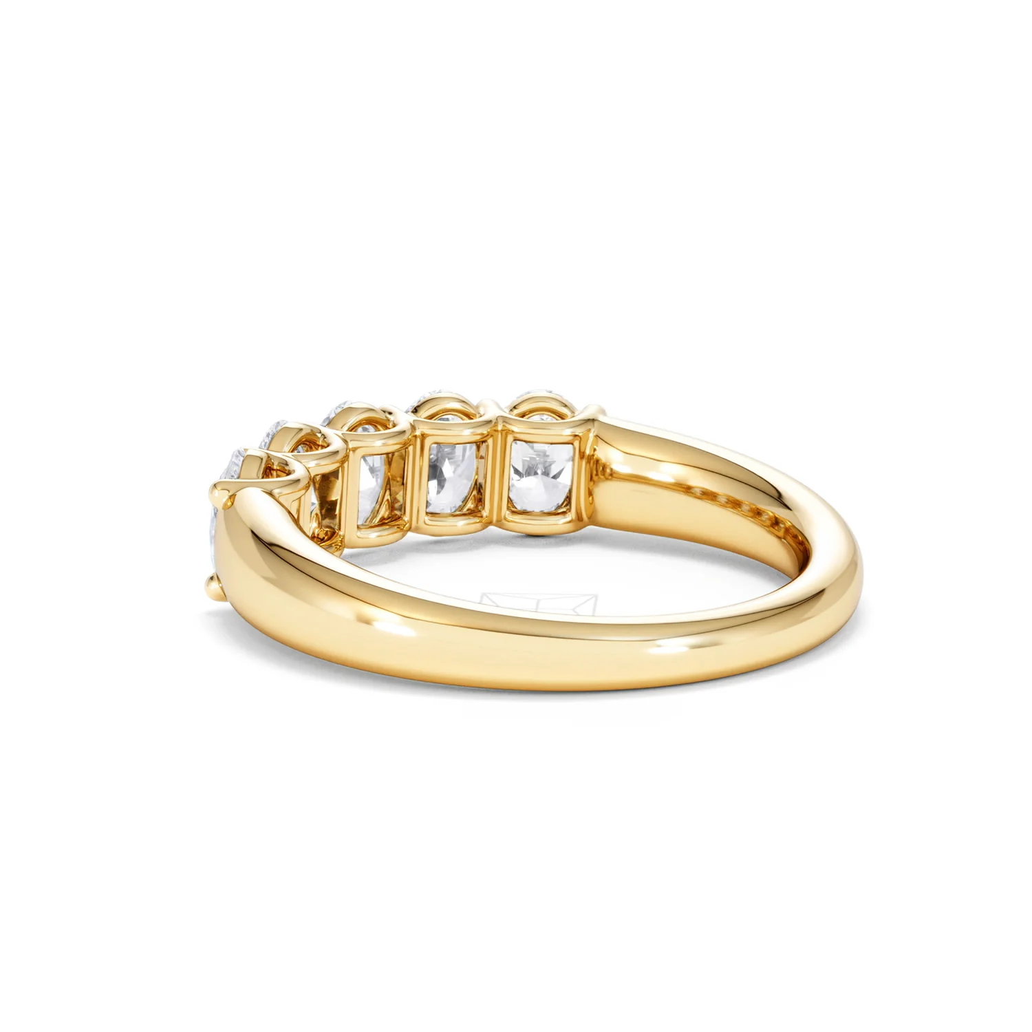 Unity 1.00ct Oval Cut Lab Diamond 5 Stone Ring in 18K Yellow Gold - Image 58