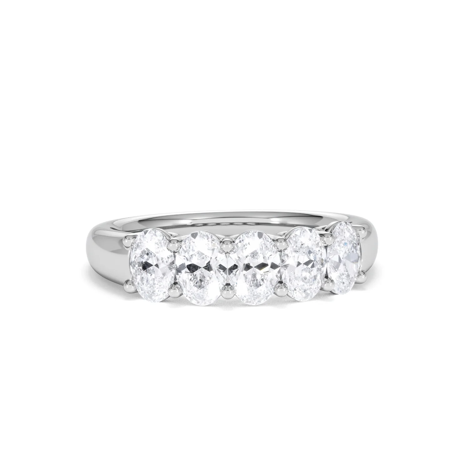 Unity 1.00ct Oval Cut Lab Diamond 5 Stone Ring in Platinum - Image 11