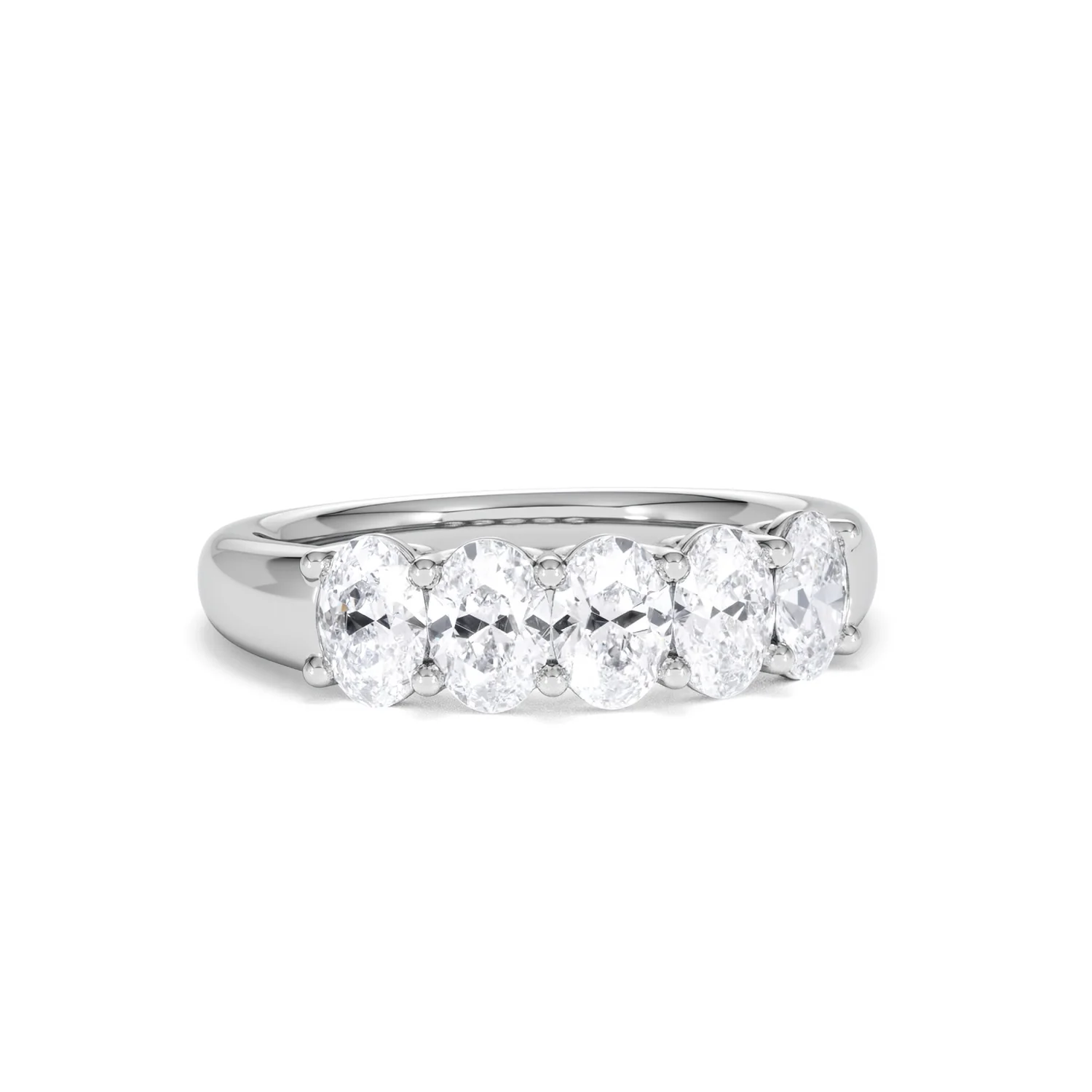 Unity 1.00ct Oval Cut Lab Diamond 5 Stone Ring in Platinum - Image 12