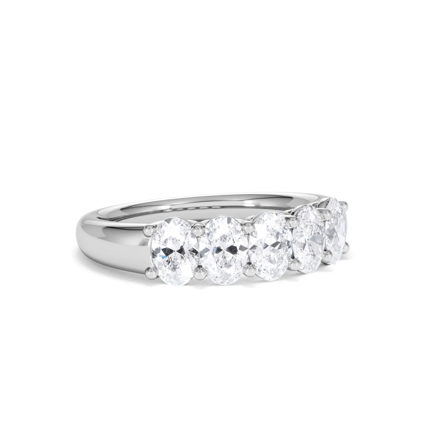 Unity 1.00ct Oval Cut Lab Diamond 5 Stone Ring in Platinum - Image 15