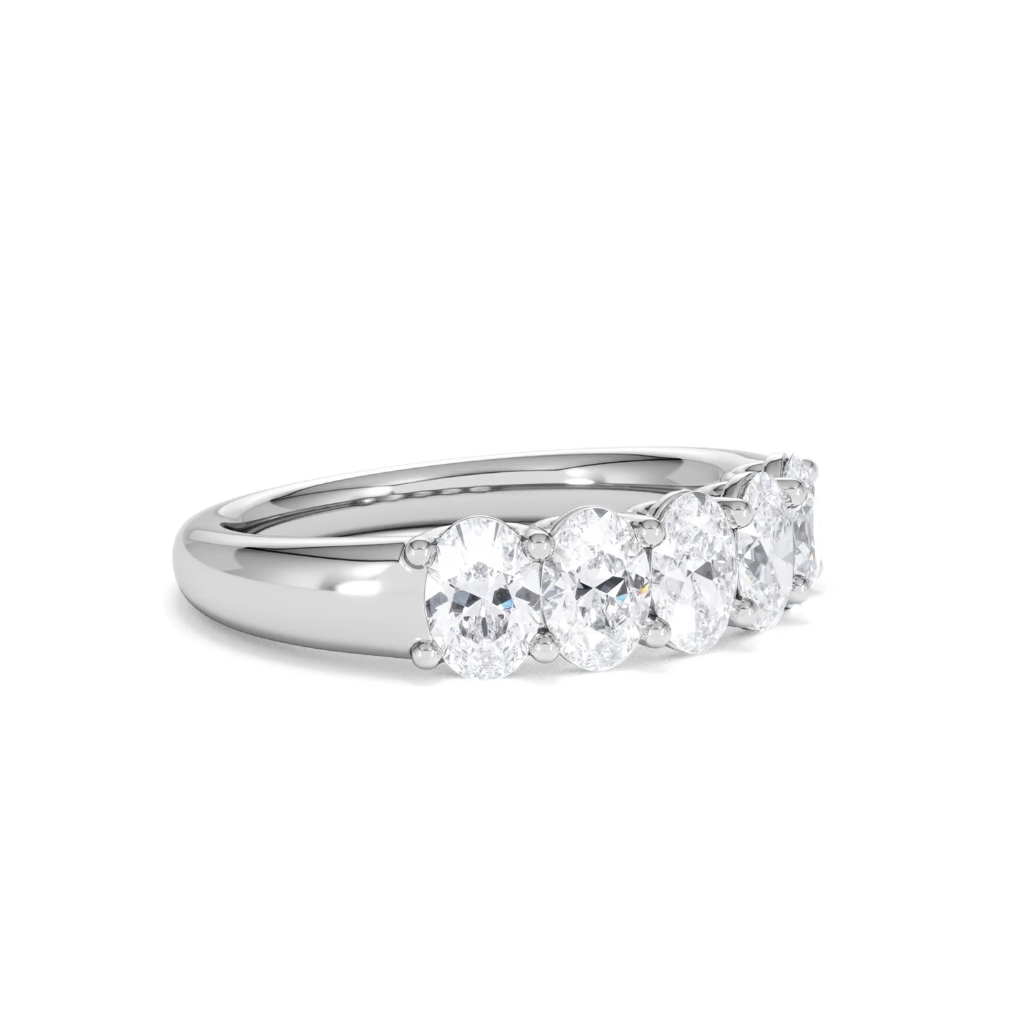 Unity 1.00ct Oval Cut Lab Diamond 5 Stone Ring in Platinum - Image 18
