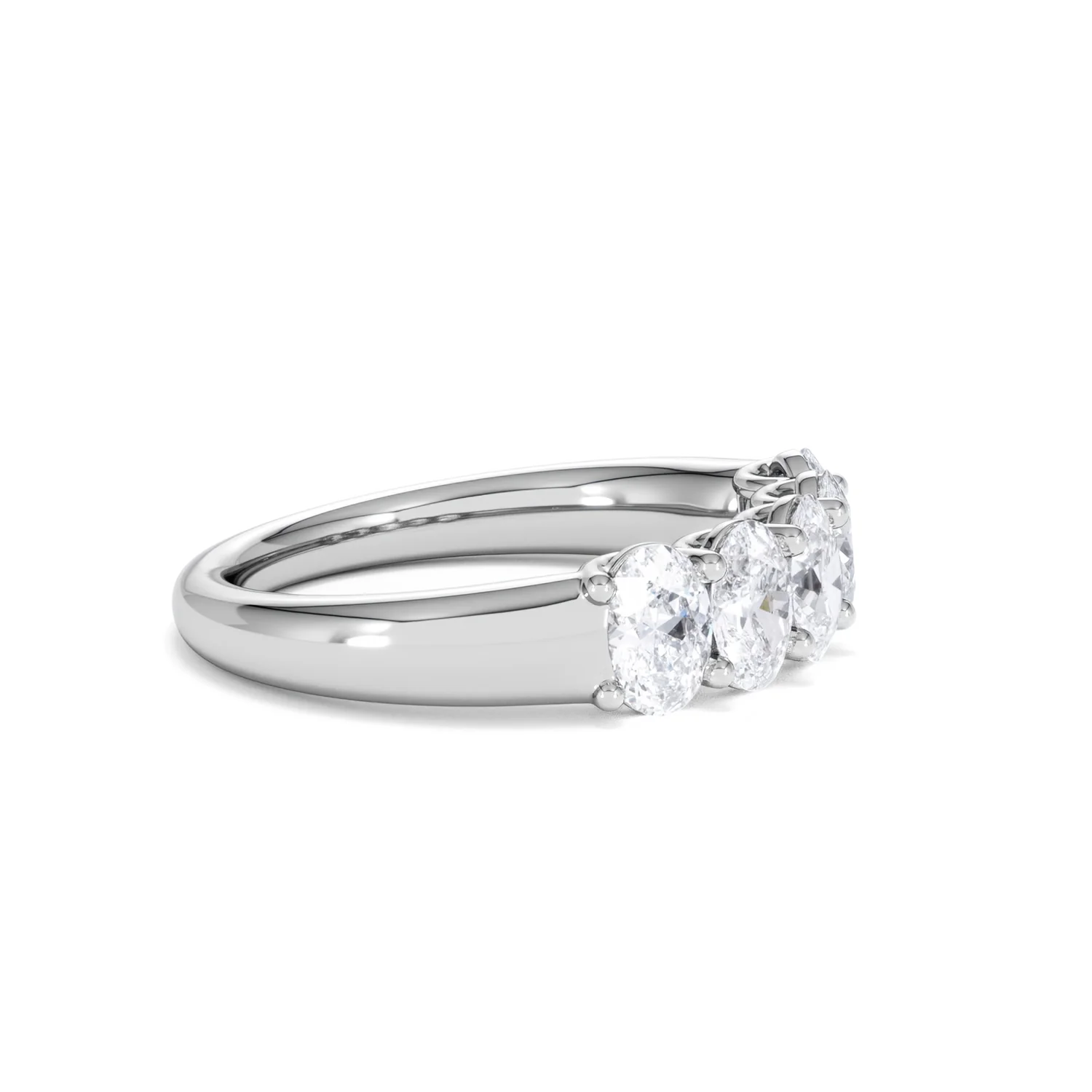 Unity 1.00ct Oval Cut Lab Diamond 5 Stone Ring in Platinum - Image 24
