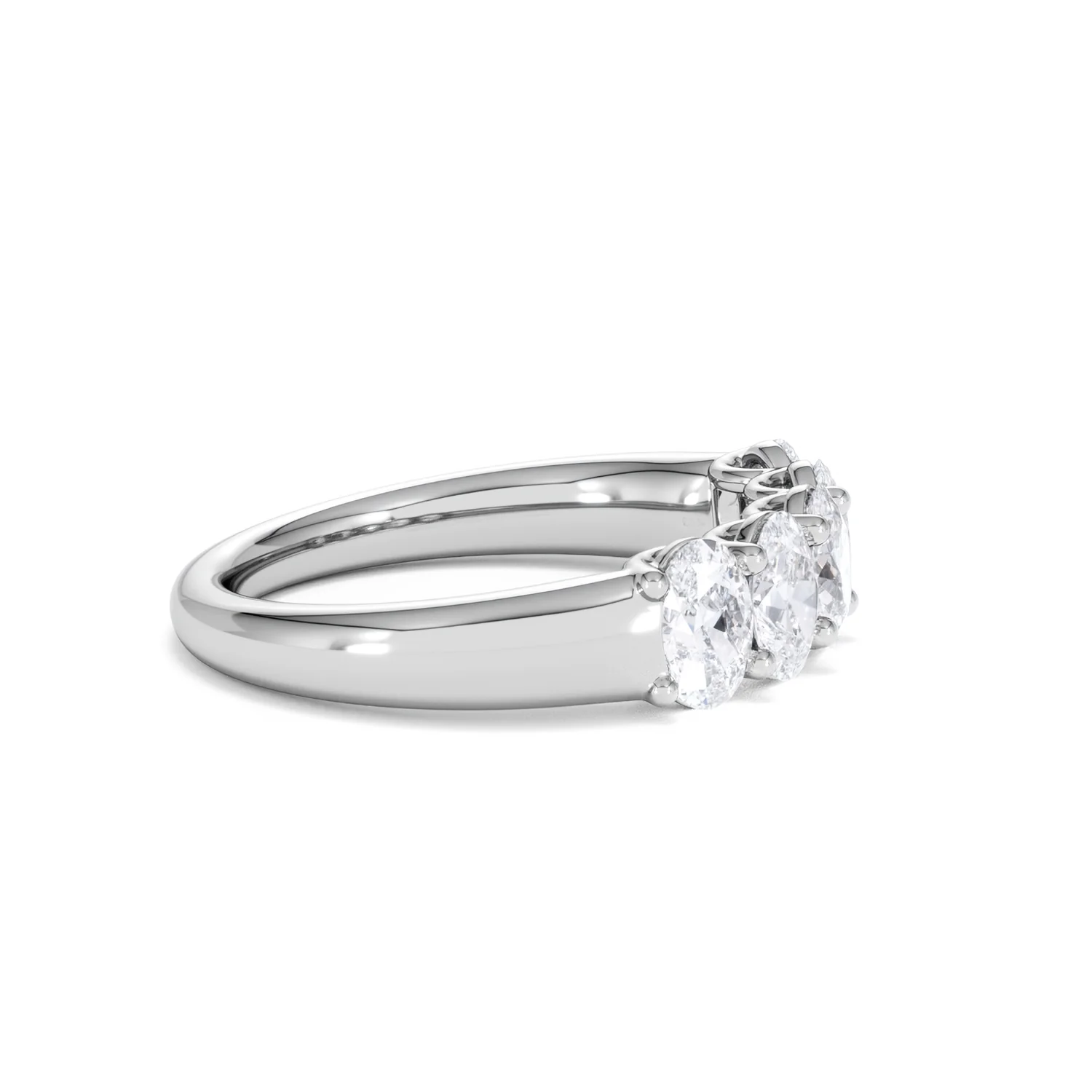 Unity 1.00ct Oval Cut Lab Diamond 5 Stone Ring in Platinum - Image 26