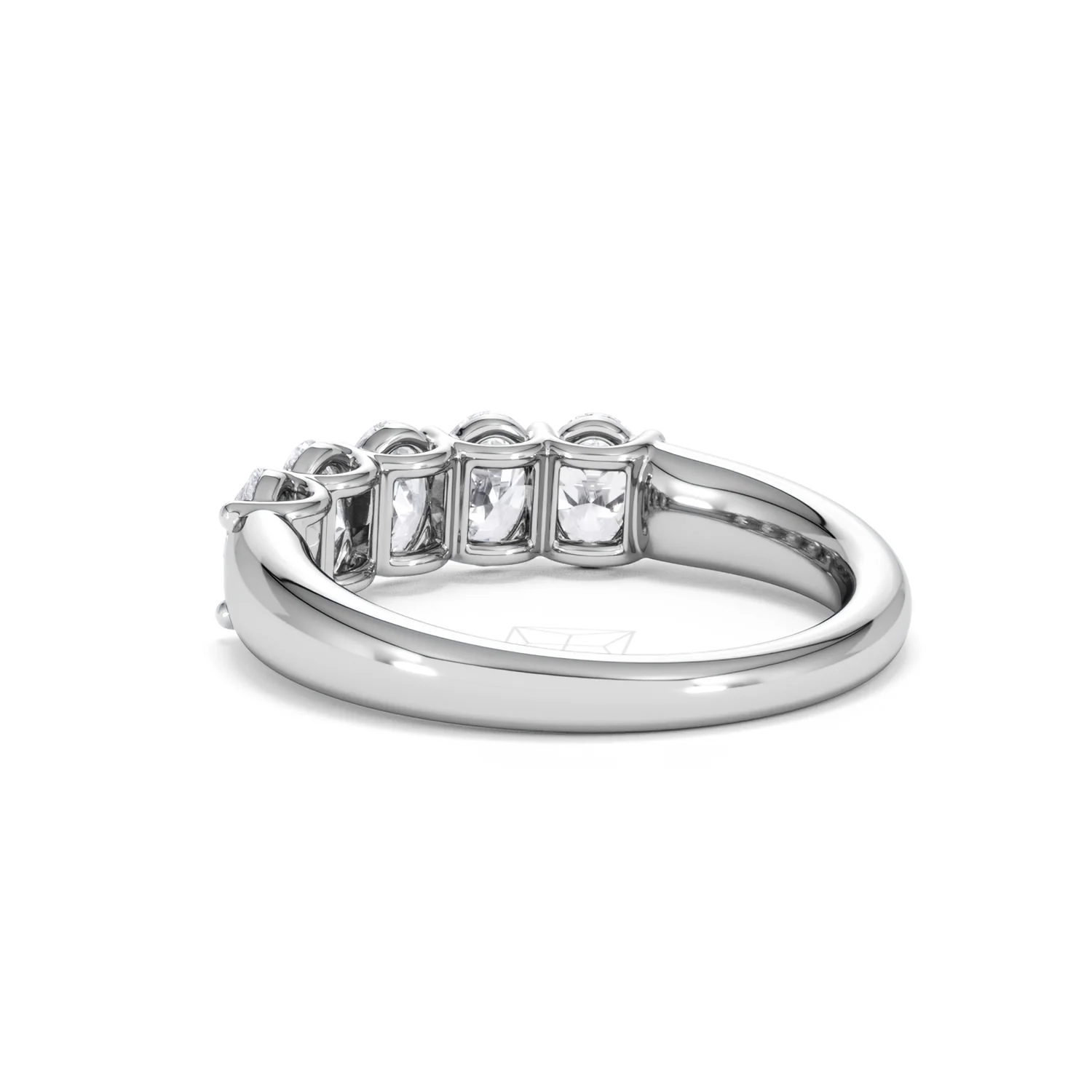 Unity 1.00ct Oval Cut Lab Diamond 5 Stone Ring in Platinum - Image 57