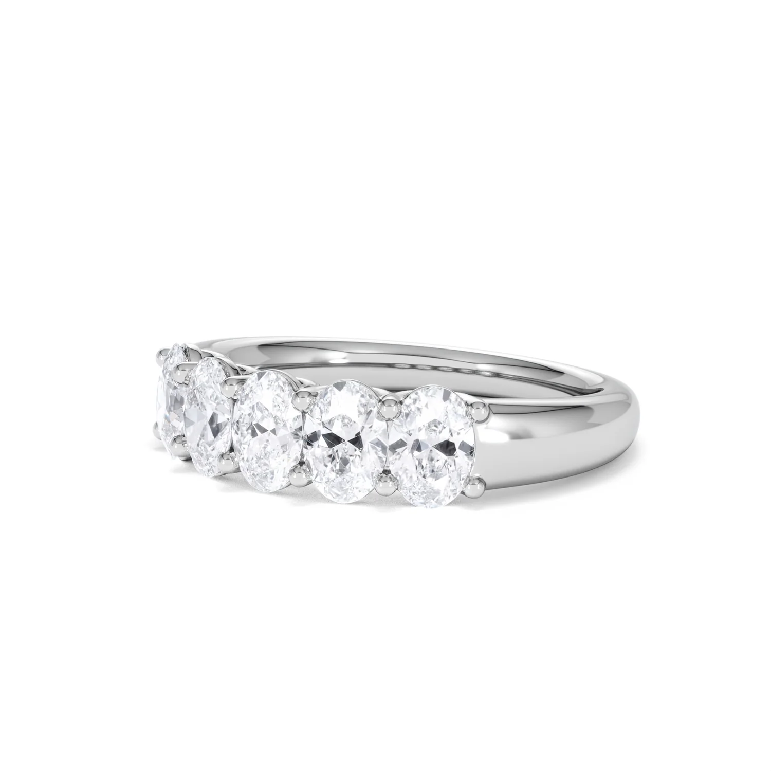 Unity 1.00ct Oval Cut Lab Diamond 5 Stone Ring in Platinum - Image 81
