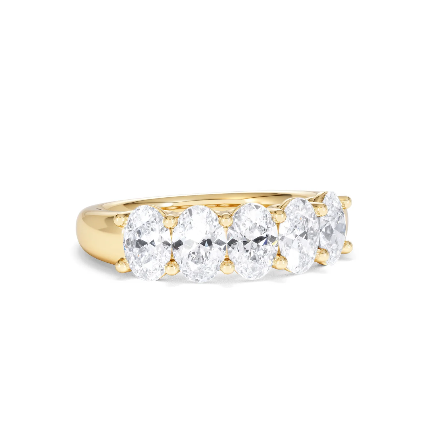 Unity 2.00ct Oval Cut Lab Diamond 5 Stone Ring in 18K Yellow Gold - Image 13