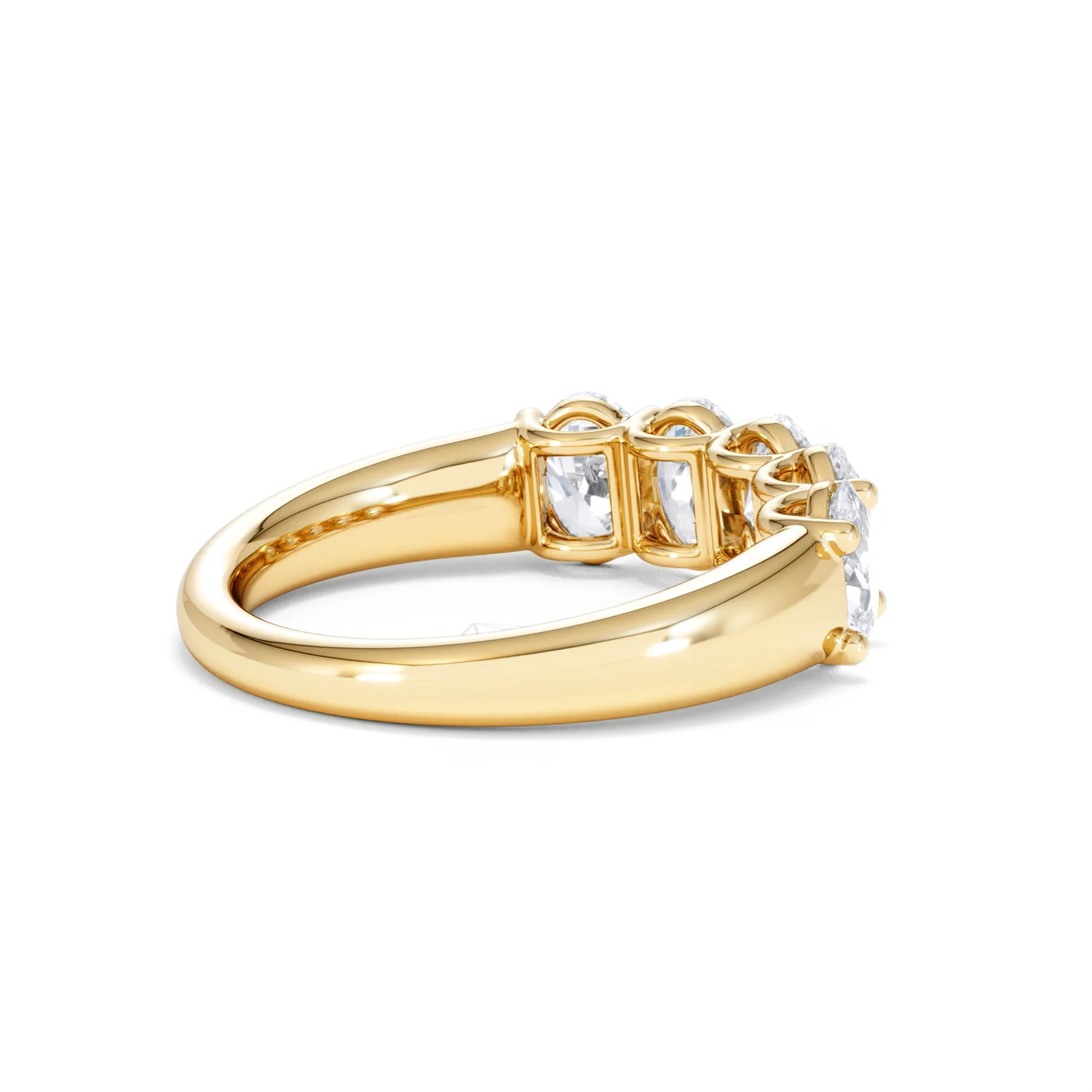 Unity 2.00ct Oval Cut Lab Diamond 5 Stone Ring in 18K Yellow Gold - Image 36