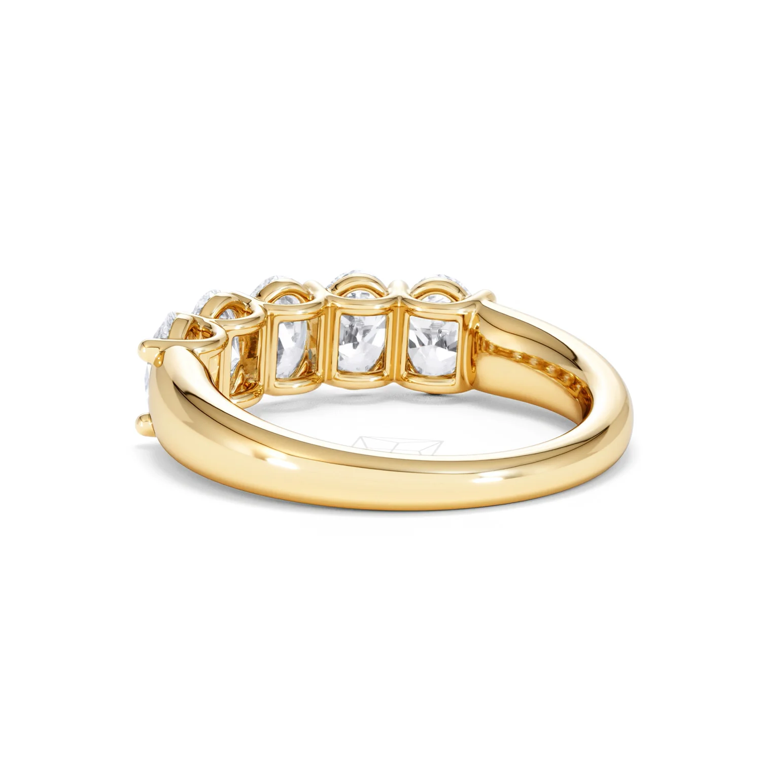 Unity 2.00ct Oval Cut Lab Diamond 5 Stone Ring in 18K Yellow Gold - Image 56